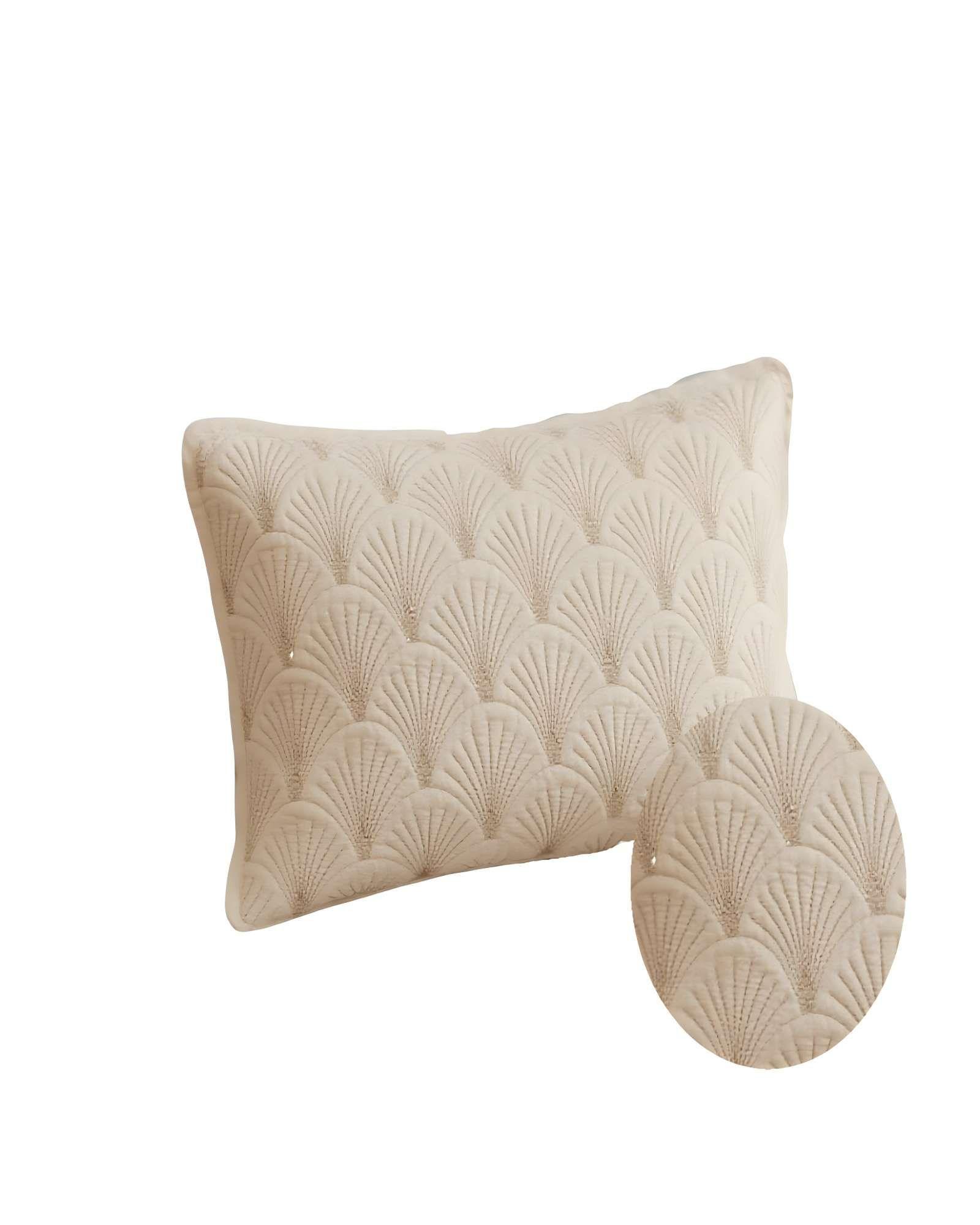 PACK DE 4 FUNDAS DE COJIN SERIE ABANICO 30X50 CM BEIGE-1