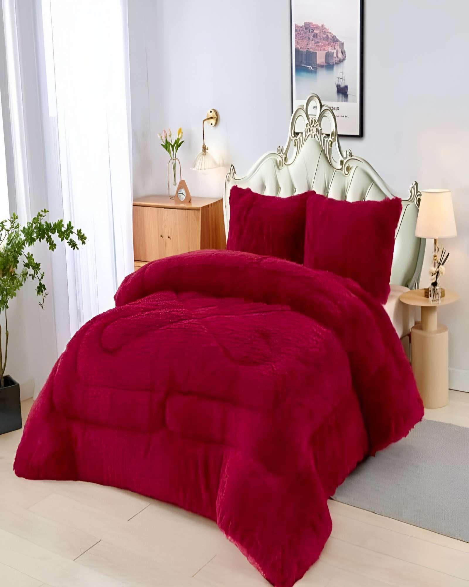 COBERTOR PELUDO CON CHIPORRO 2 PLAZAS 230X250CM BURDEO-2