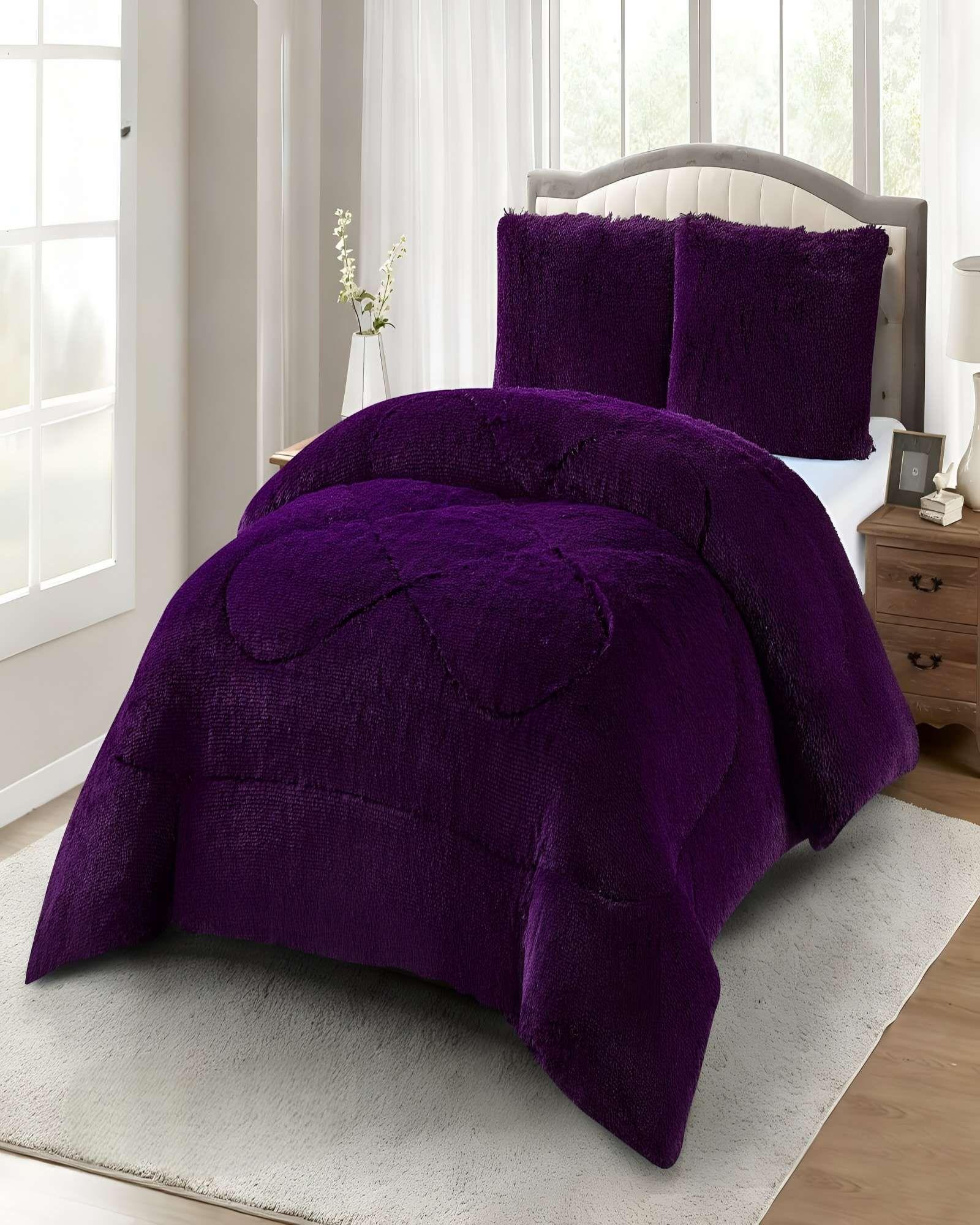 COBERTORES DE PELUDOS CON CHIPORRO 2 PLAZAS 230X250CM MORADO-2