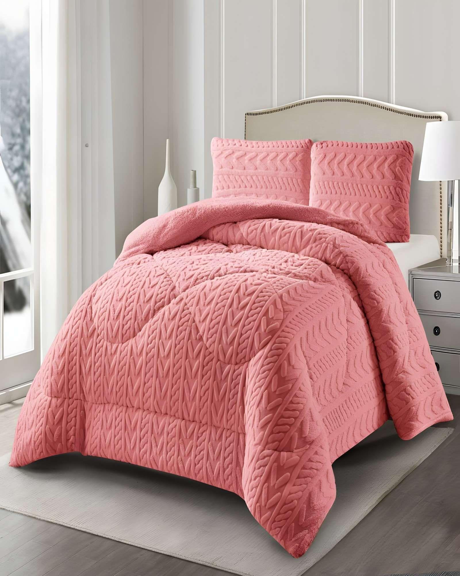 COBERTOR DE INVERNO TEXTURIZADO RM KING ROSADO-3