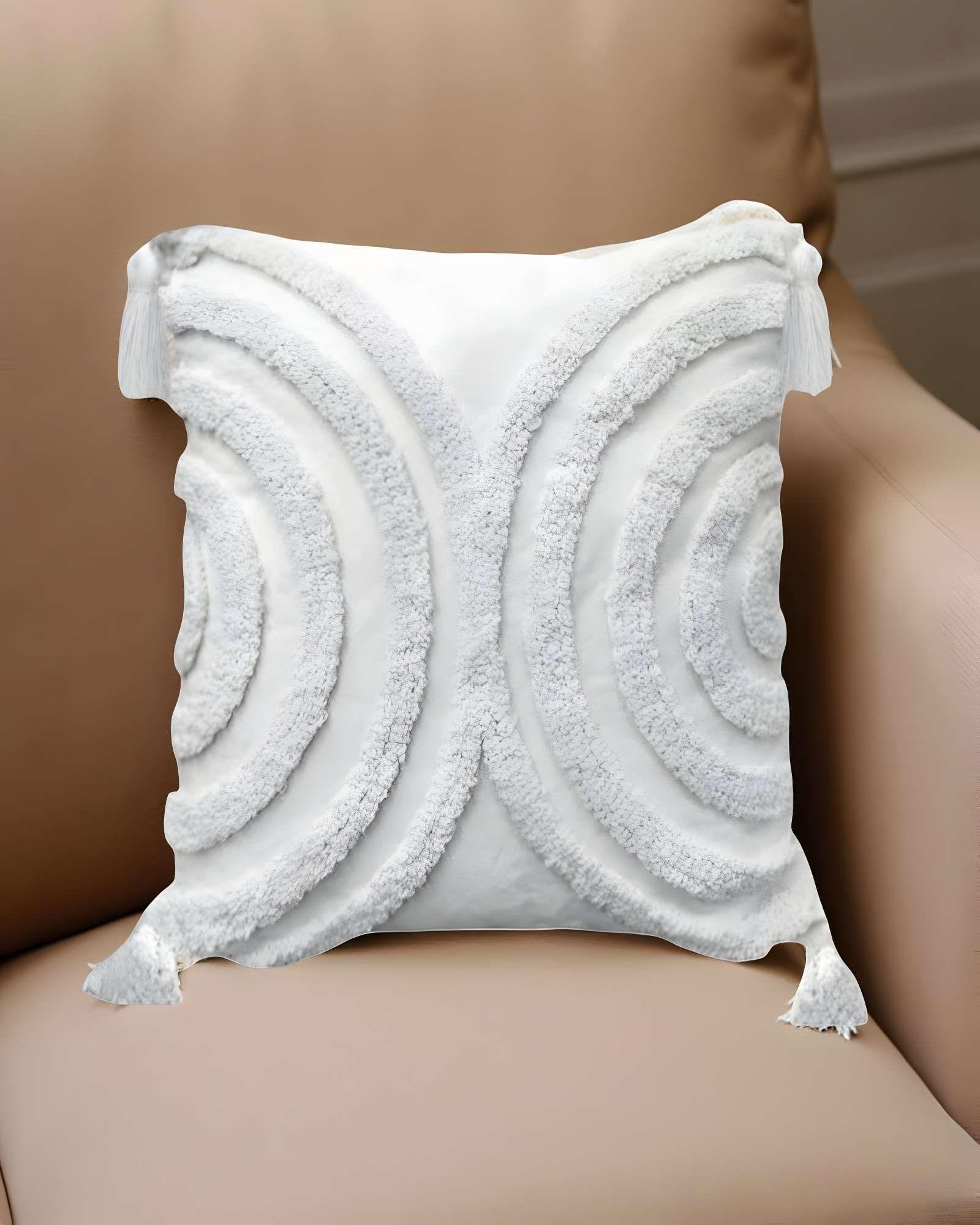 PACK DE 4 FUNDAS DE COJIN TUFTING 45X45 CM BLANCO 11-2
