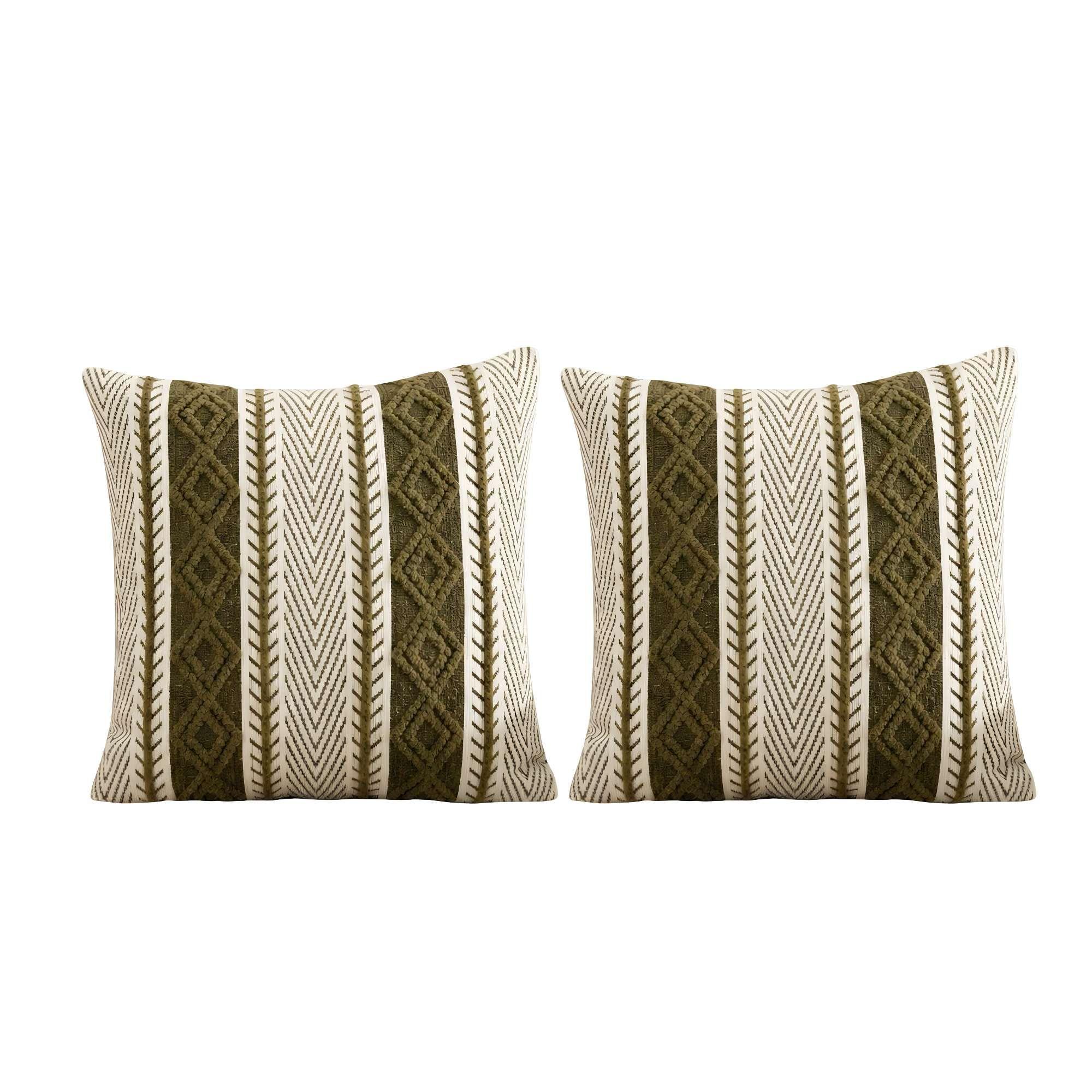SET DE 2 FUNDAS DE COJIN ESTILO ETNICO COLOR MARRON-3