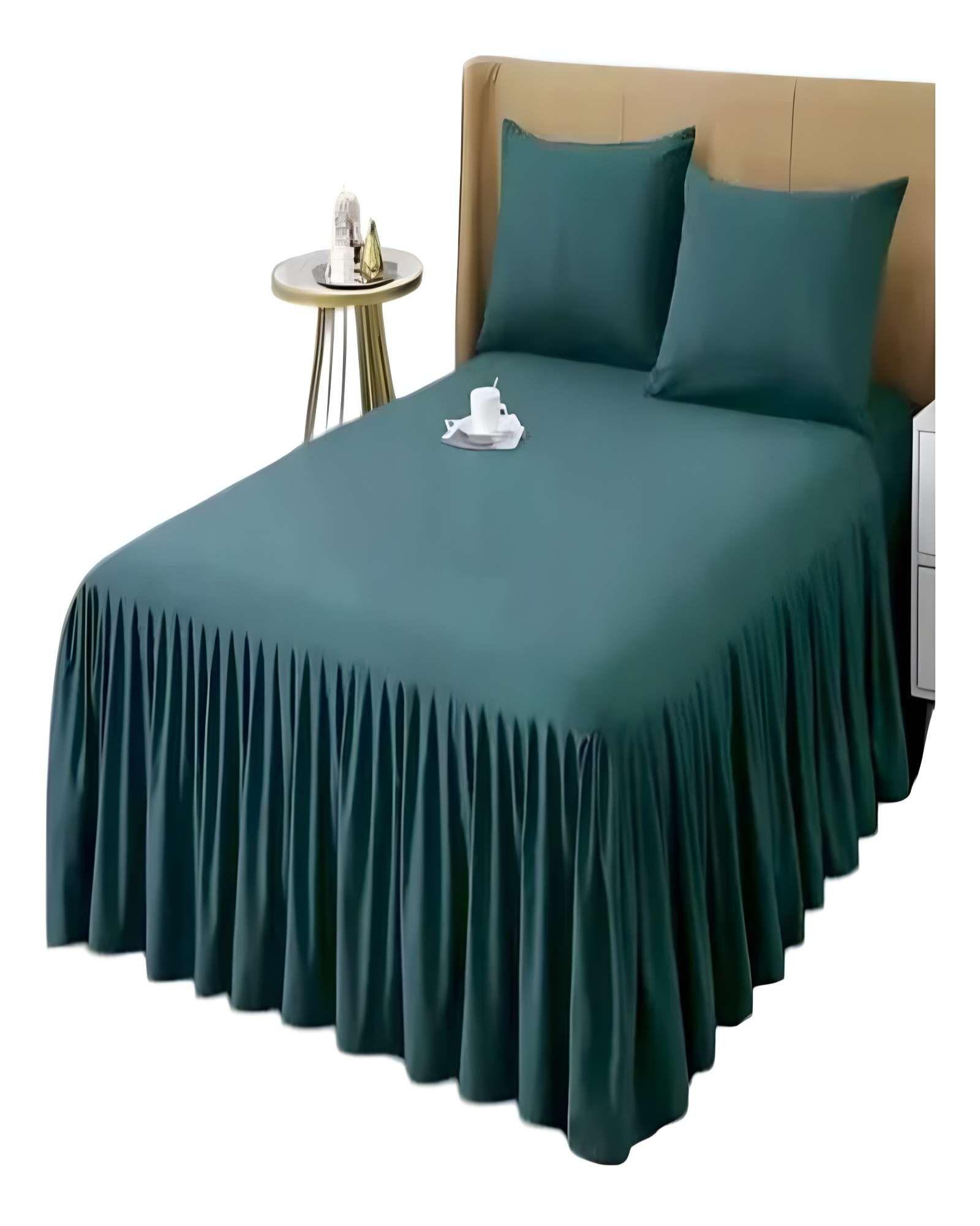 FALDON DE CAMA SIN FUNDA 2 PLAZAS VERDE-0