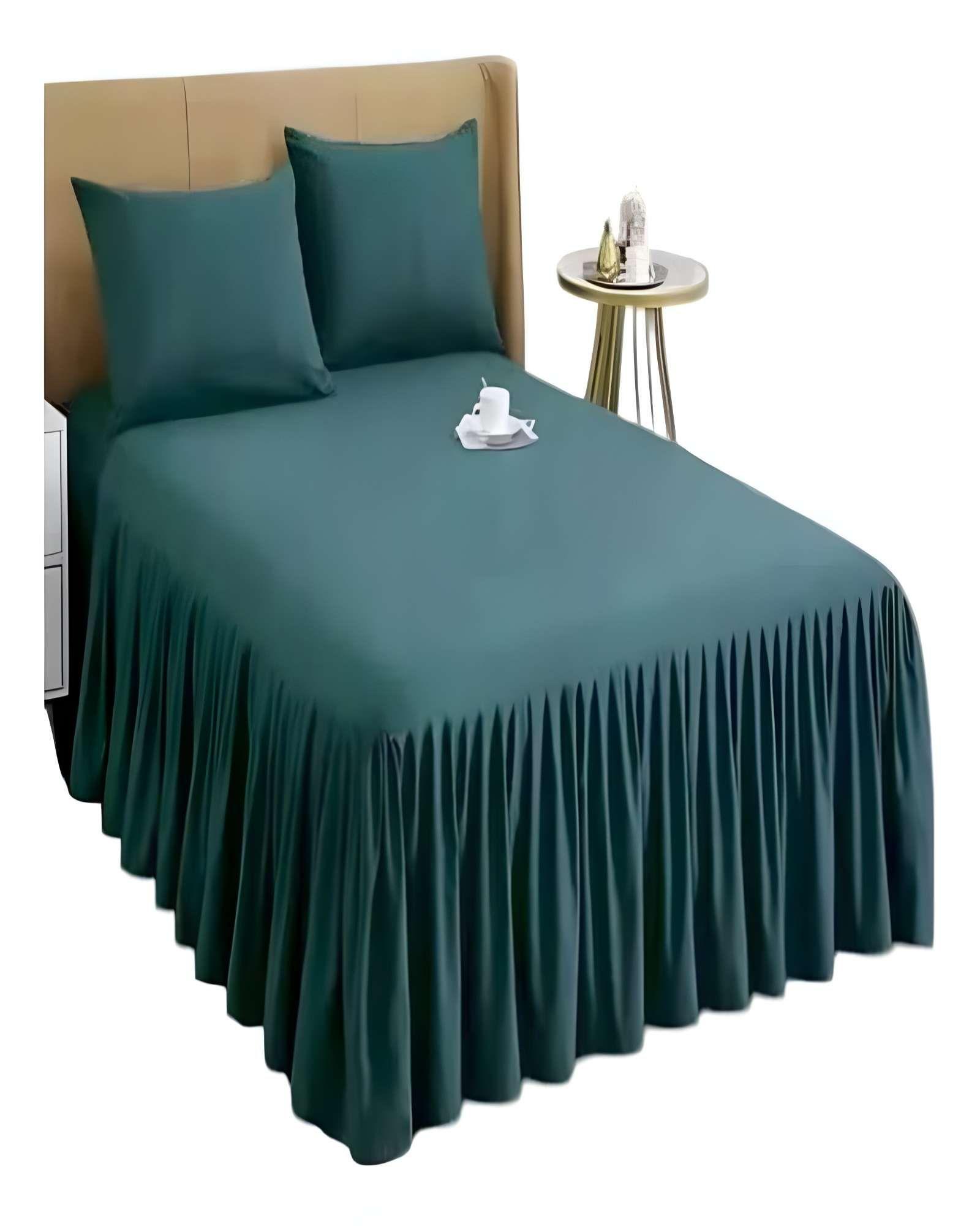 FALDON DE CAMA SIN FUNDA 2 PLAZAS VERDE-1