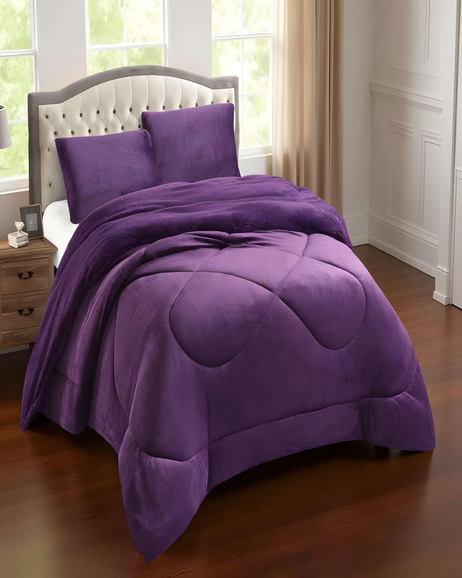 COBERTOR DE INVERNO PLUSH CON CHIPORRO CS KING MORADO-3