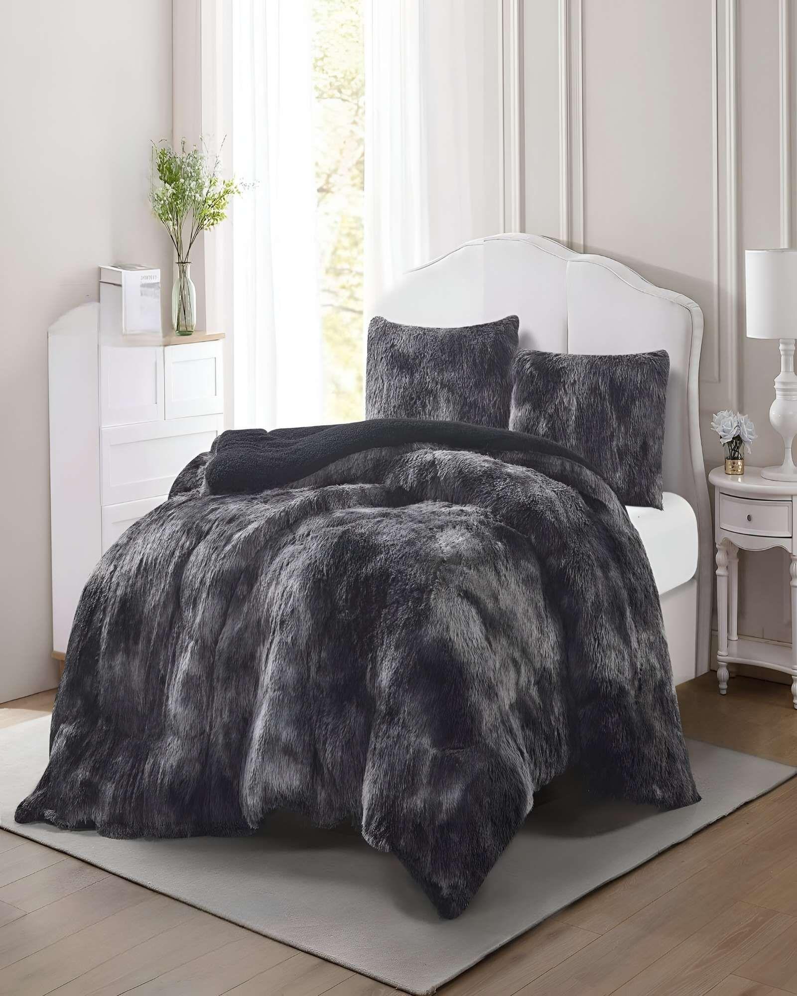 COBERTORES DE PELUDOS CON CHIPORRO 2 PLAZAS 230X250CM NEGRO1-2