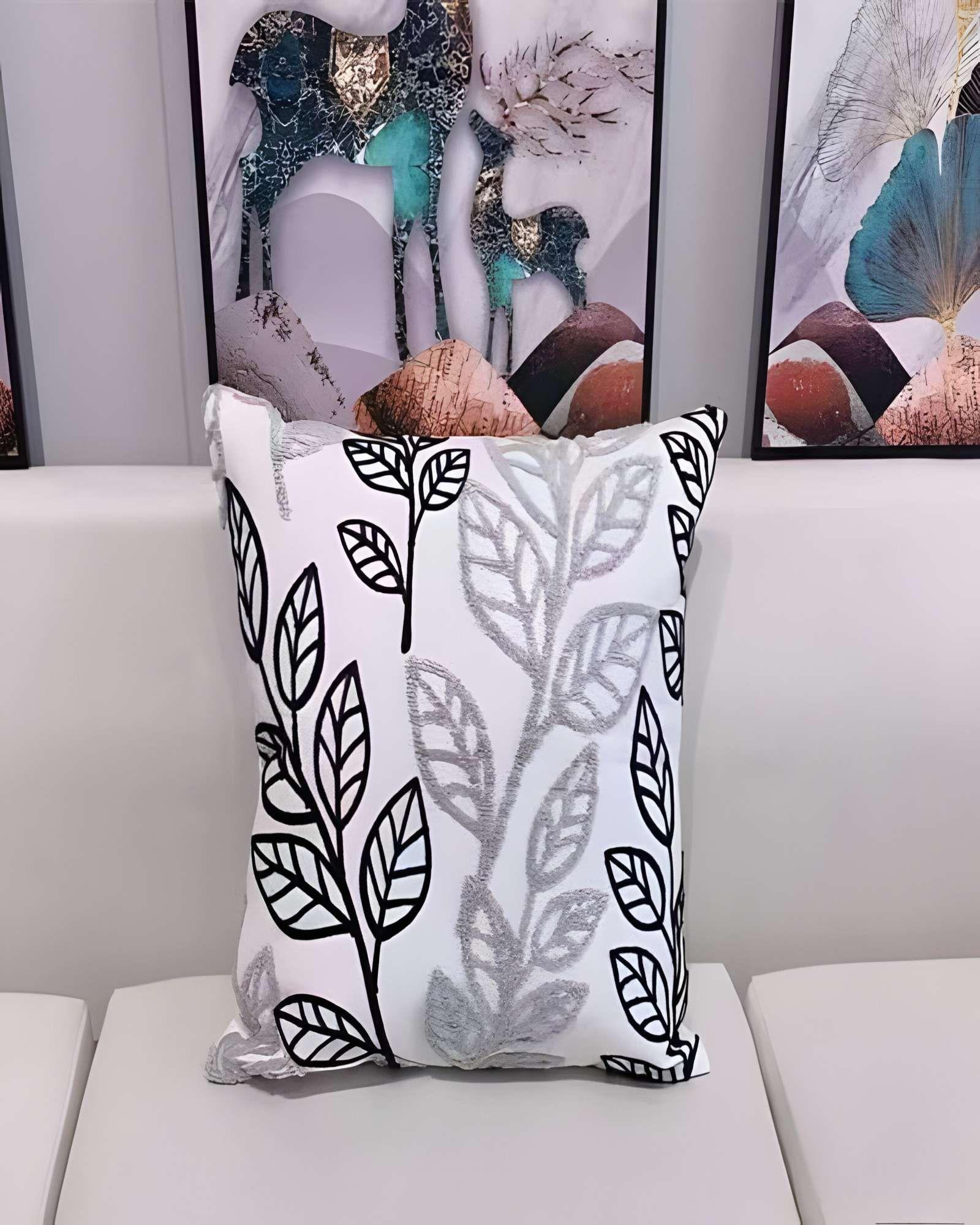 PACK DE 4 FUNDAS DE COJIN BORDADAS 45X45CM BLANCO 07-2