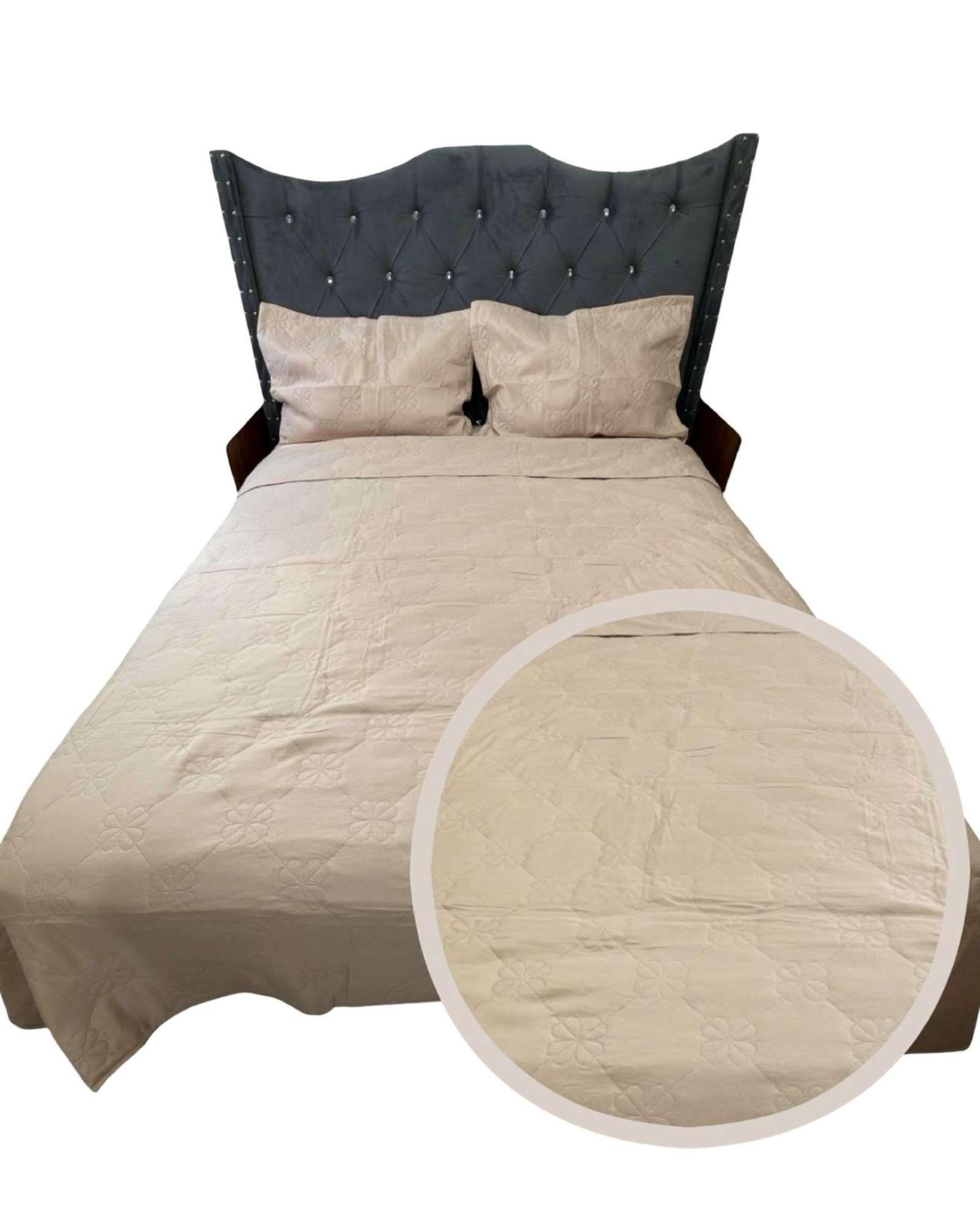 QUILT CUBRECAMA DE LUJO VERANO DELGADO KING BEIGE-0