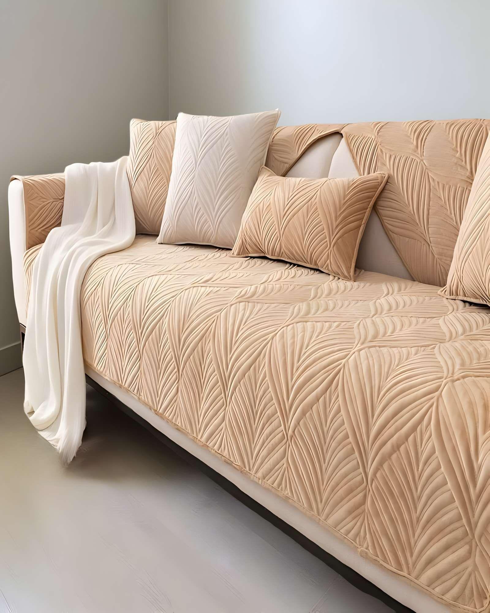 PACK DE 5 FUNDAS PARA SOFA CON DISEÑO G2 BEIGE-2