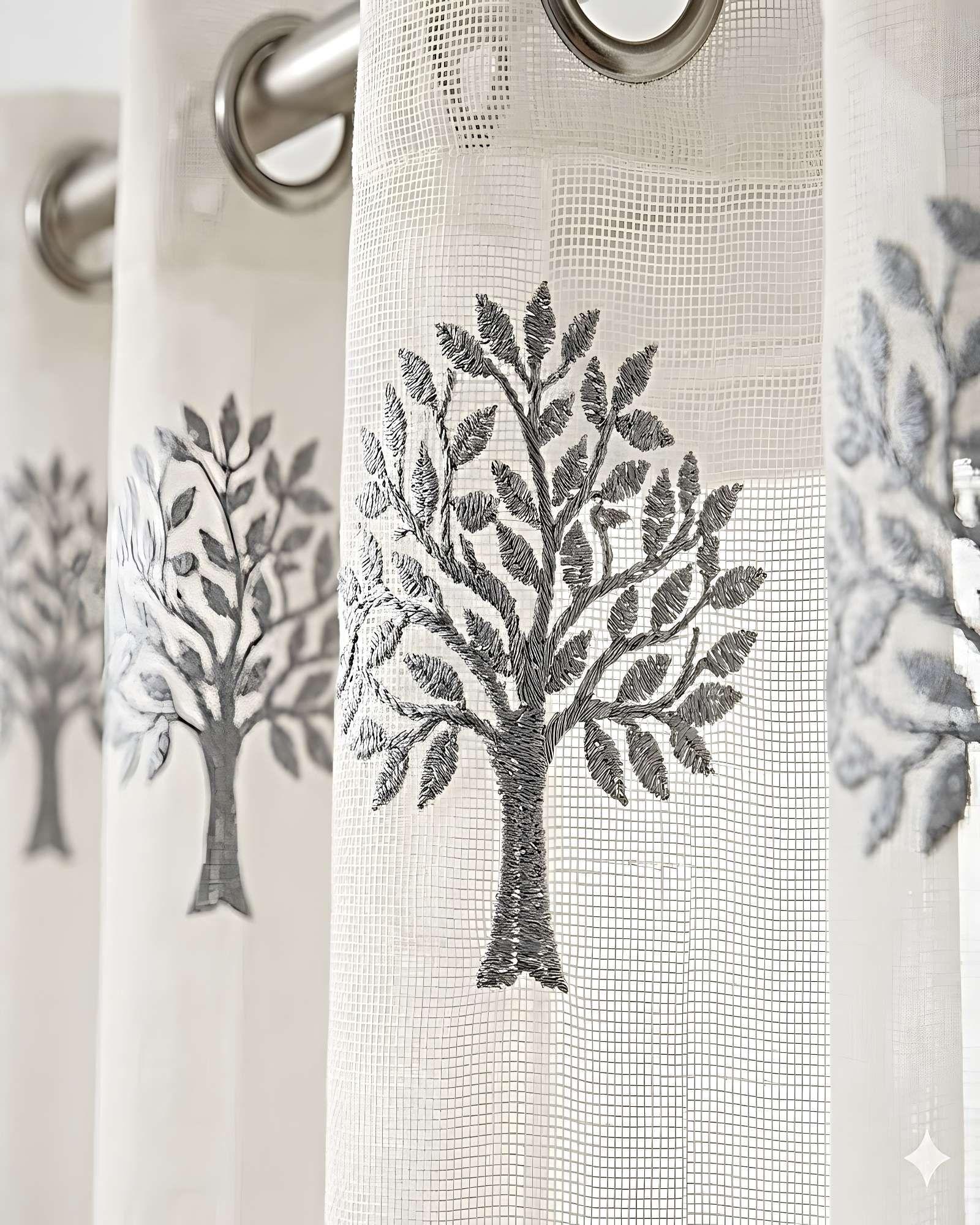 JUEGO DE 2 VISILLOS BORDADOS – ELEGANCIA FLORAL Y CLARIDAD NATURAL PARA EL HOGAR 09-1