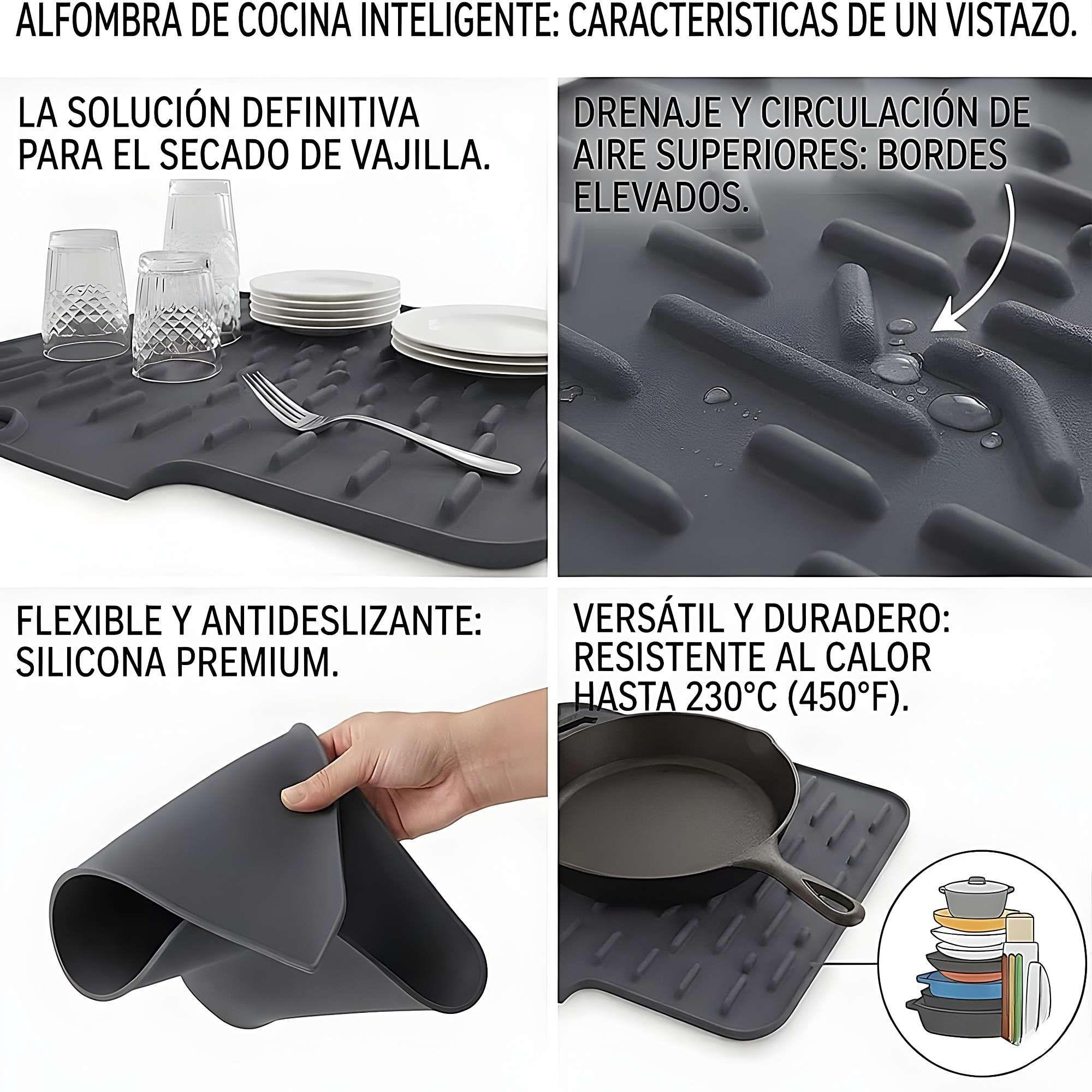 ALFOMBRA ESCURRIDORA DE PLATOS 25X32 CM GRIS OSCURO-3