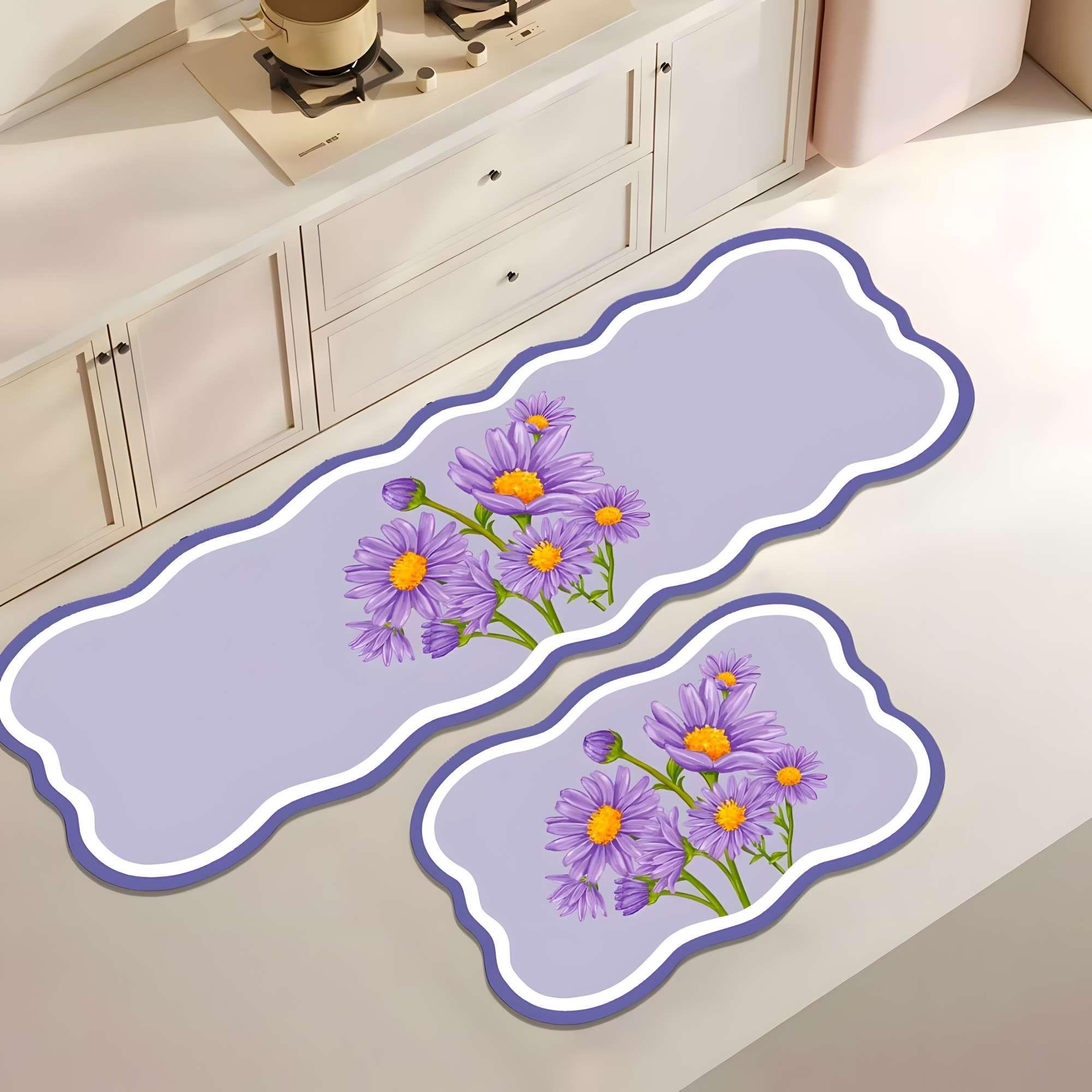 SET DE 2 ALFOMBRAS DE GOMA MINIMALISTAS PARA COCINA B6-2