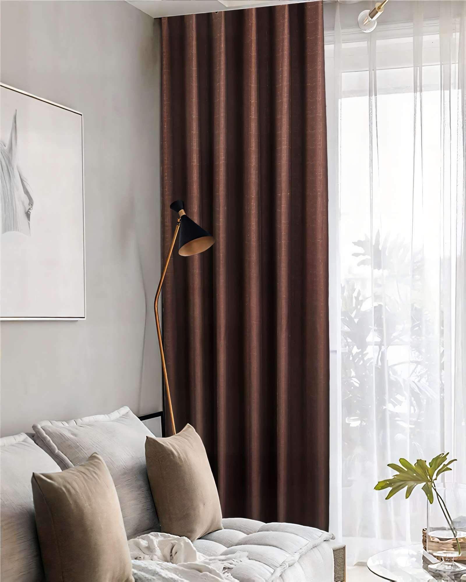 CORTINA BLACKOUT ENGOMADA 2 PAÑOS COLOR CAFÉ OSCURO-3