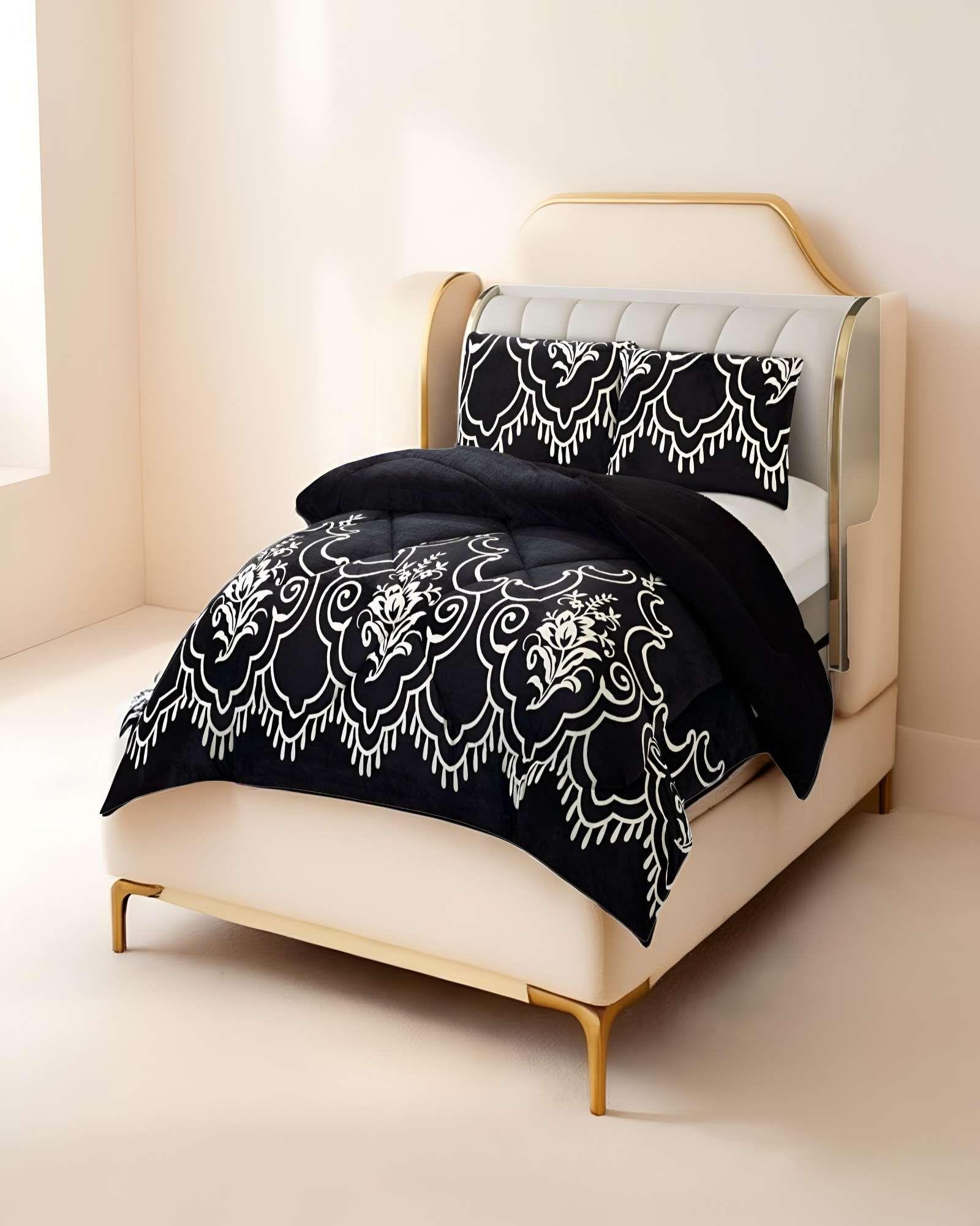 COBERTOR PLUSH CON CHIPORRO 2 PLAZAS 230X250CM NEGRO C4-2