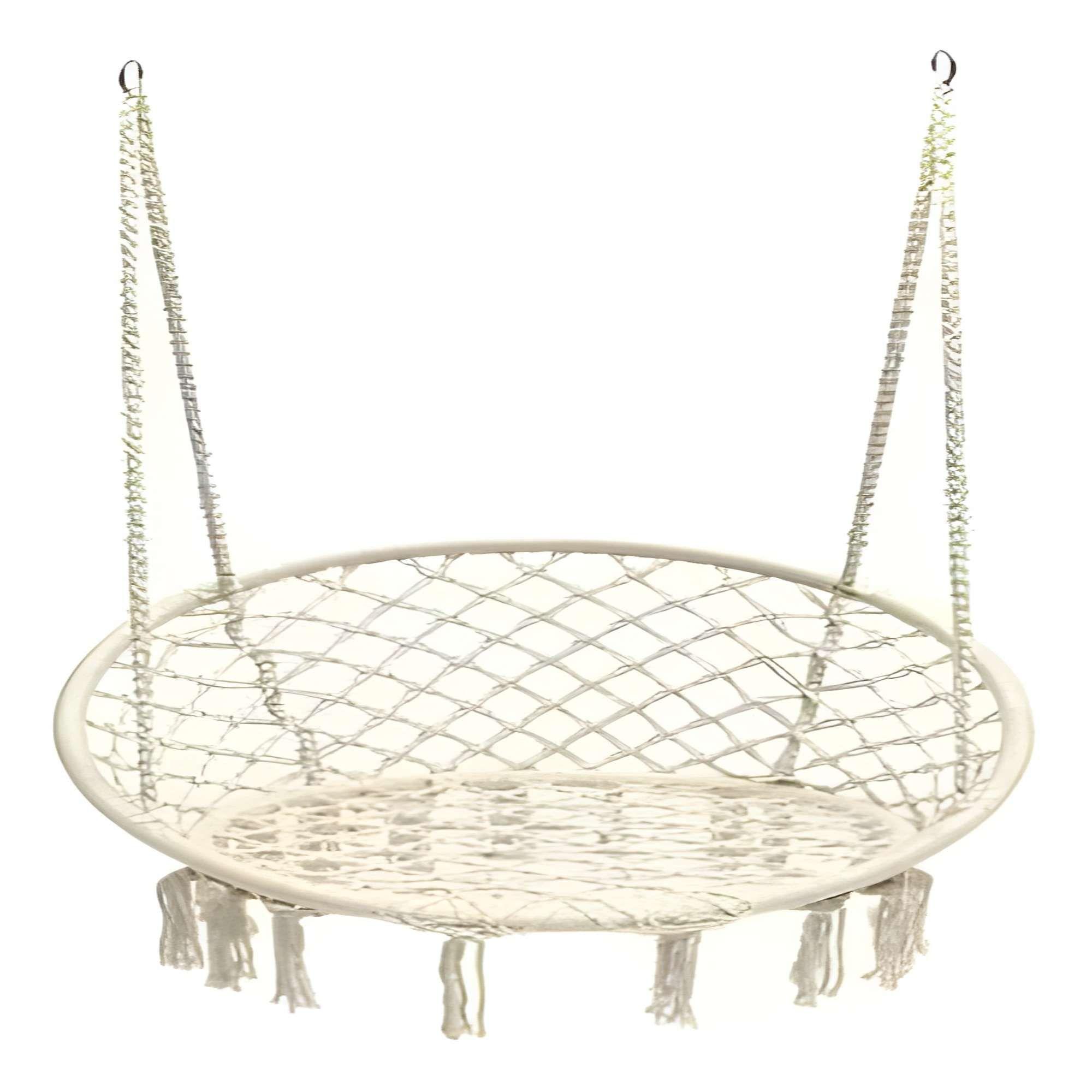 SILLA HAMACA COLGANTE TIPO COLUMPIO COLOR BLANCO-3