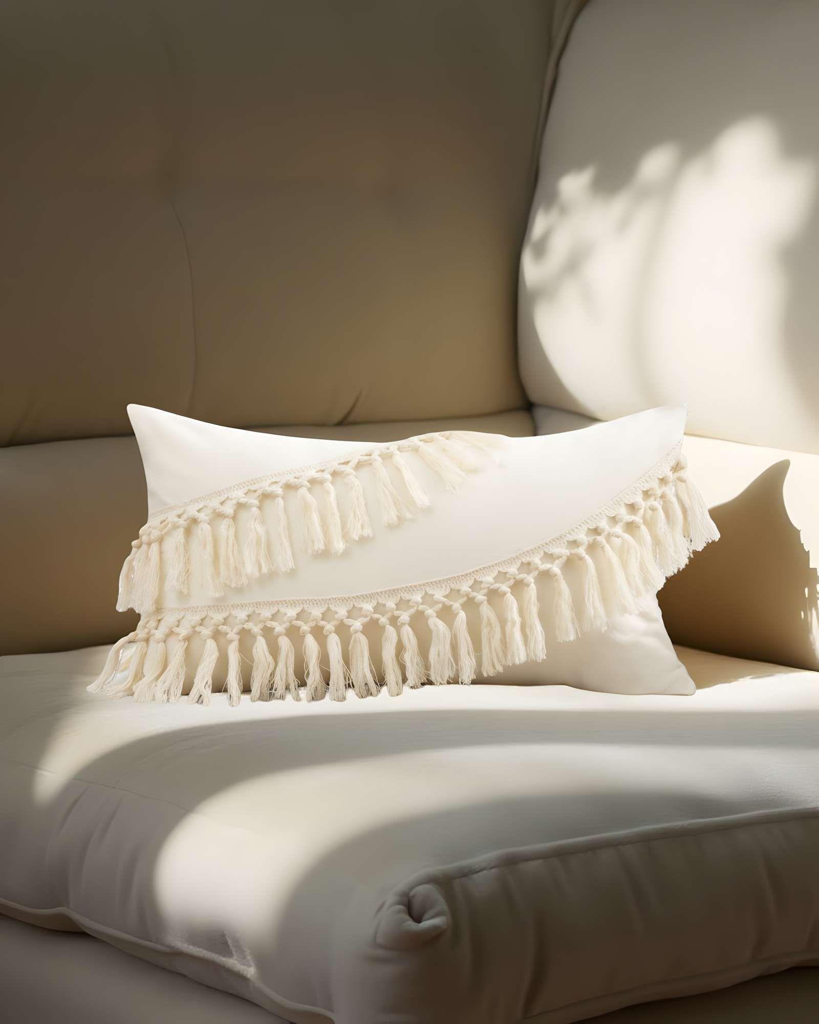 SET DE 2 FUNDAS DE COJIN FLECO LINO 30X50 BEIGE 02-2