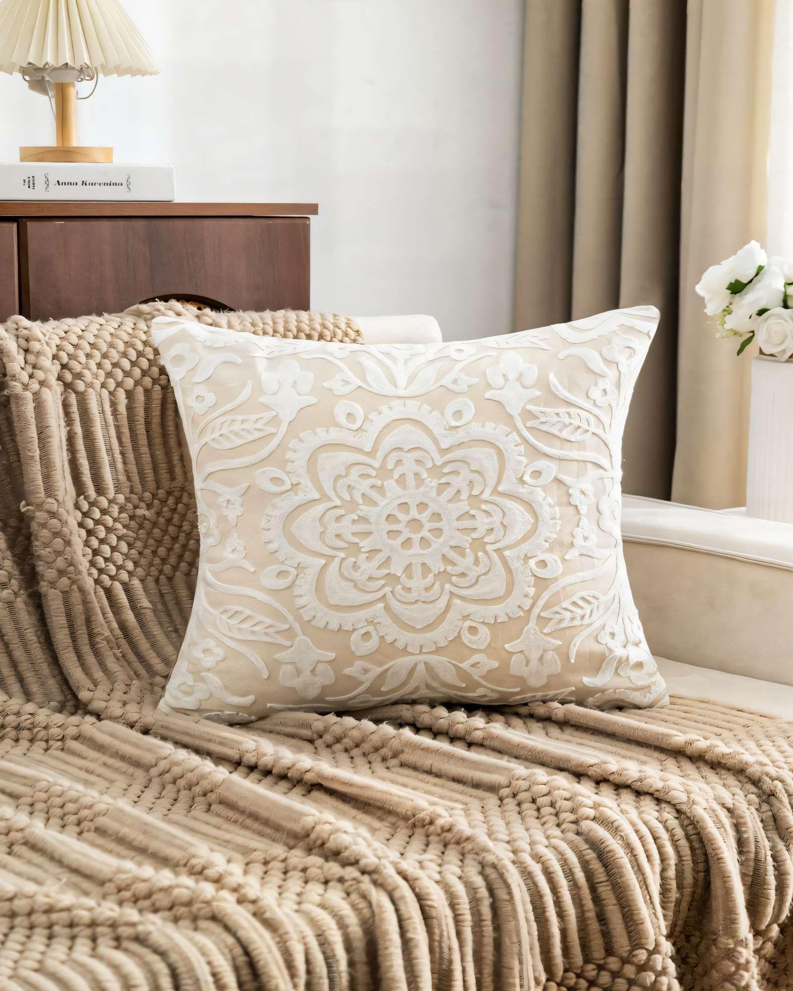 PACK DE 4 FUNDAS DE COJIN 45CMX45CM BORDADAS F1-2