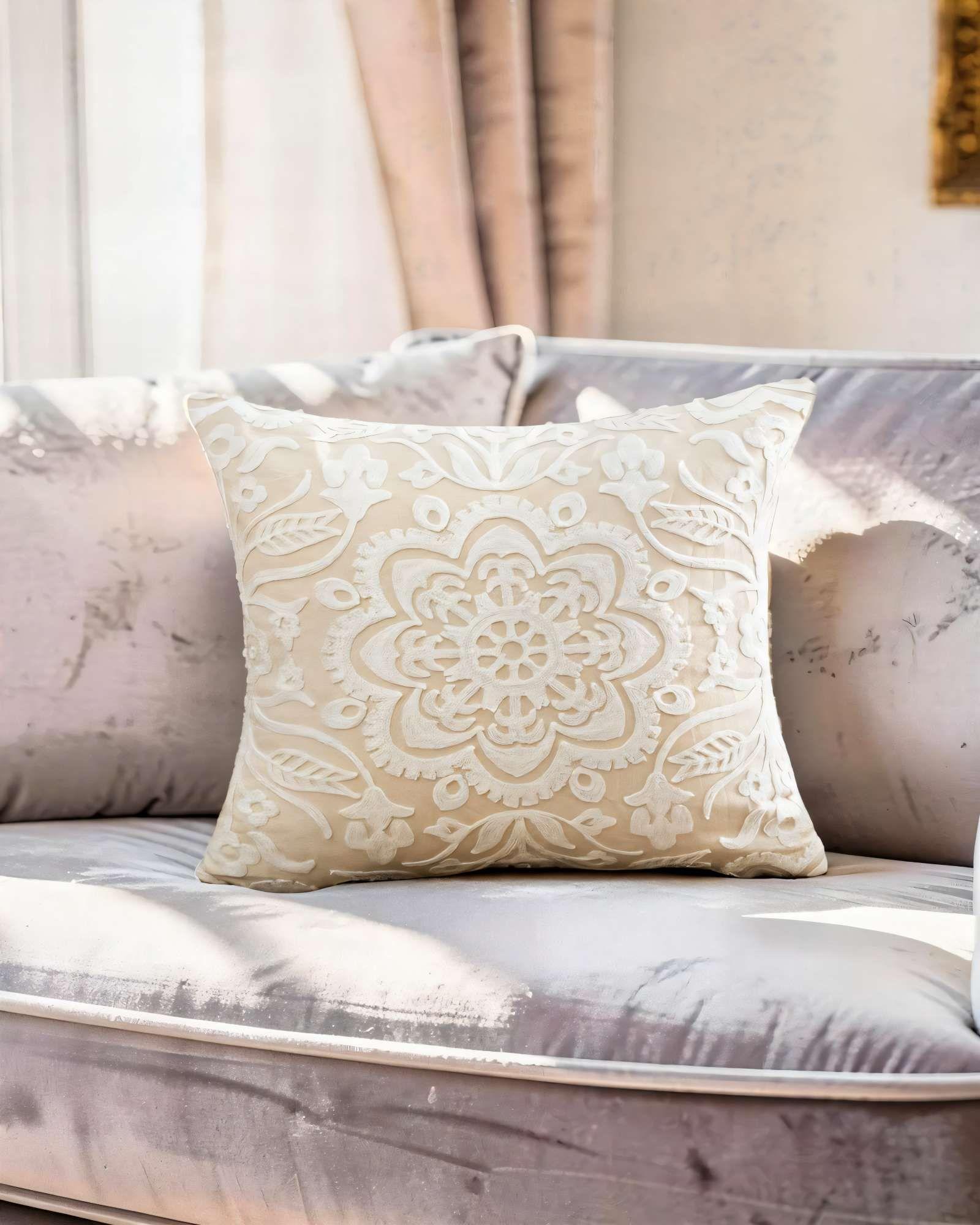 PACK DE 4 FUNDAS DE COJIN 45CMX45CM BORDADAS F1-3