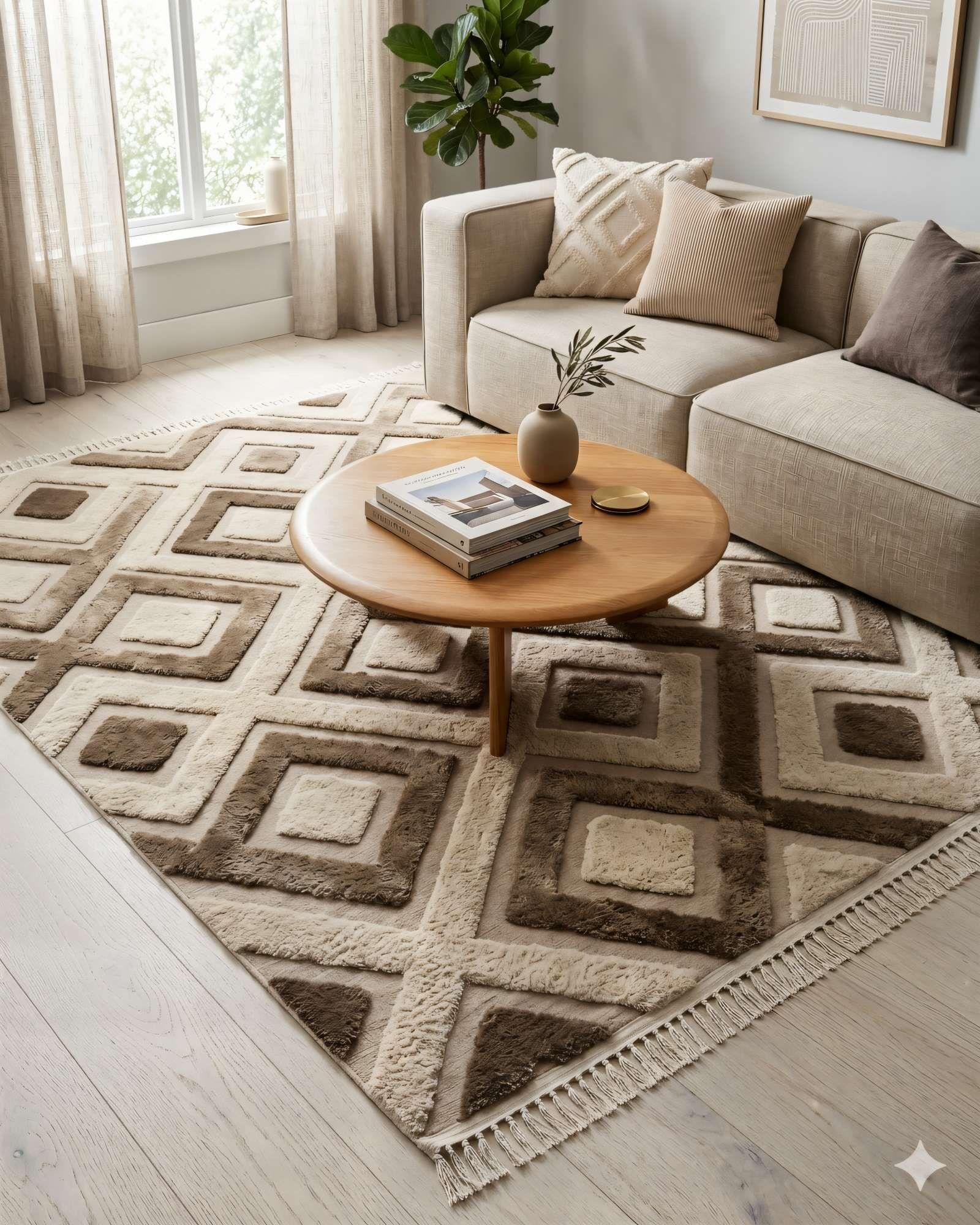 ALFOMBRA JACQUARD 150 X 200 DECORATIVA BICOLOR 1-3