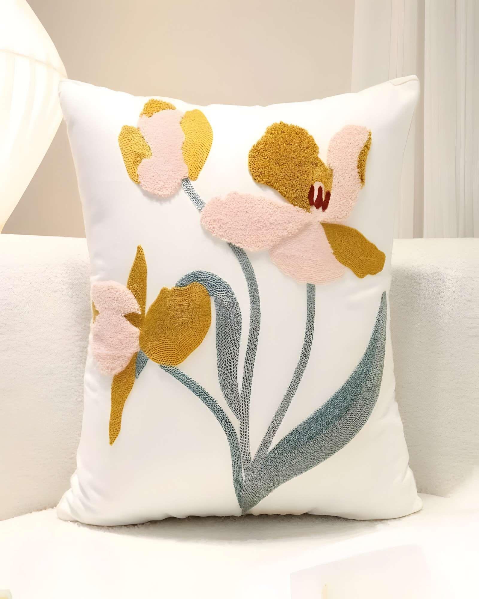 PACK DE 2 FUNDAS DE COJIN BORDADAS 45X45CM BLANCO 08-3