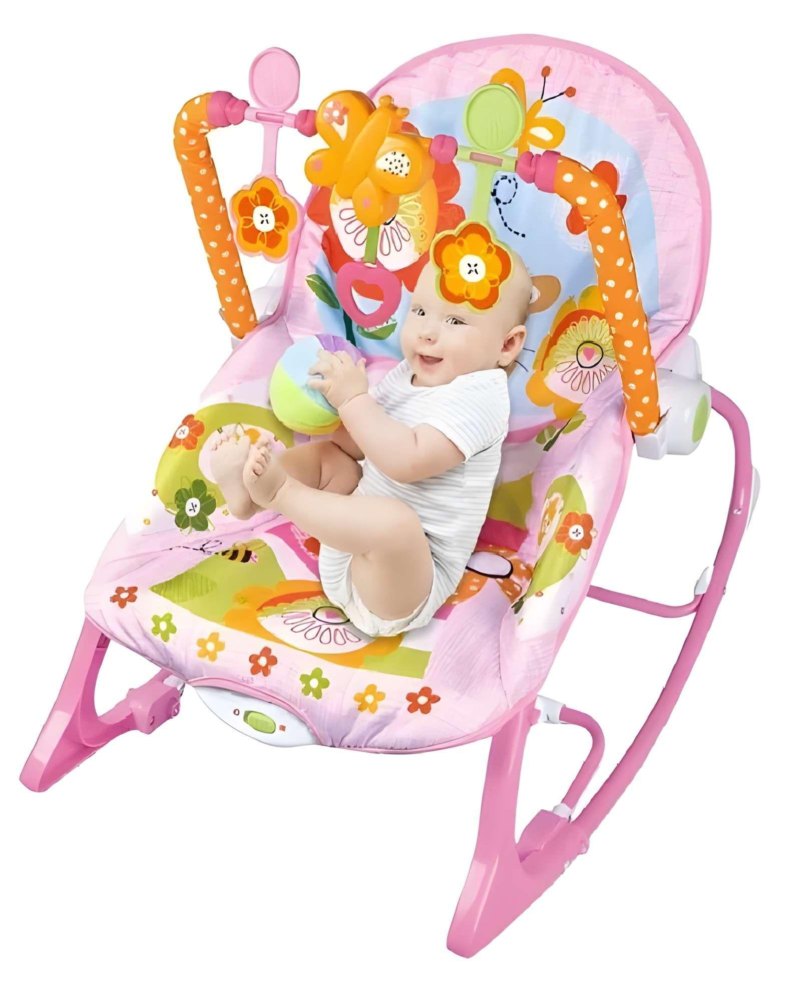 Silla Mecedora Para Bebé con vibracion  Rosado-1