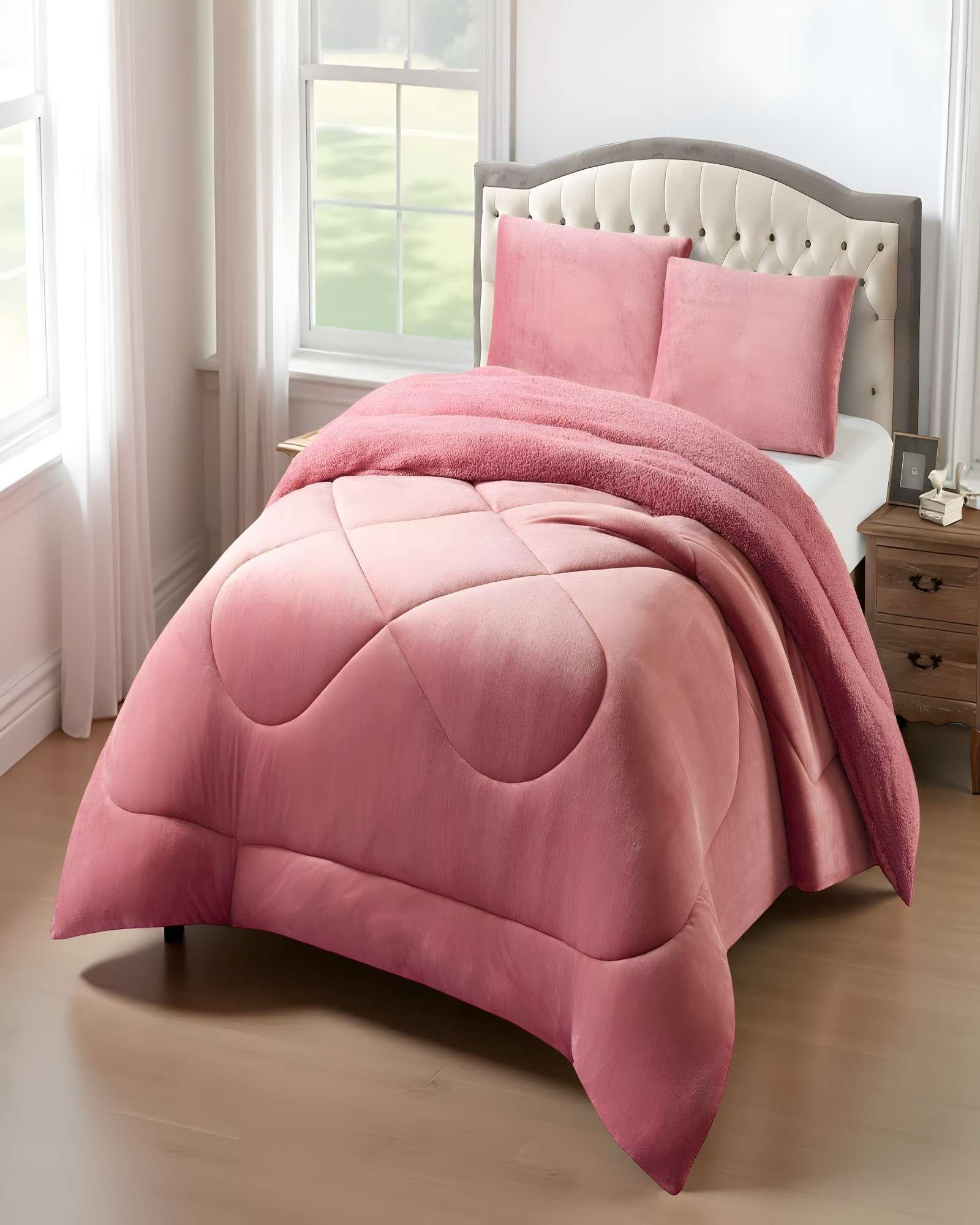 COBERTOR DE INVERNO PLUSH CON CHIPORRO CS KING ROSADO-2