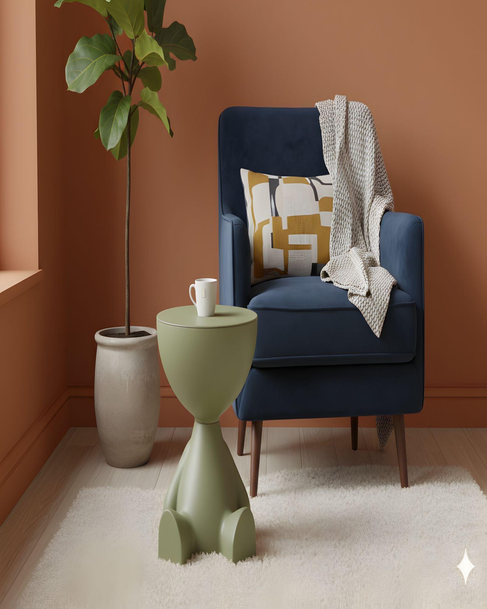 MESA ELEGANTE DE ARRIMO VERDE OLIVA-2