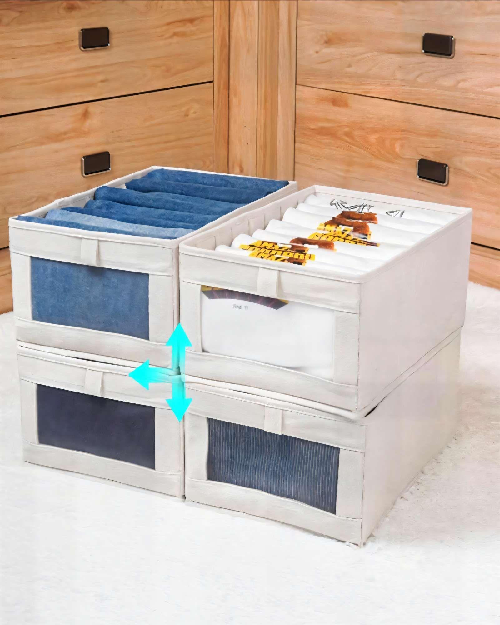 SET DE 3 CANASTOS ORGANIZADOR 40CMX27CMX17CM COLOR BEIGE-2