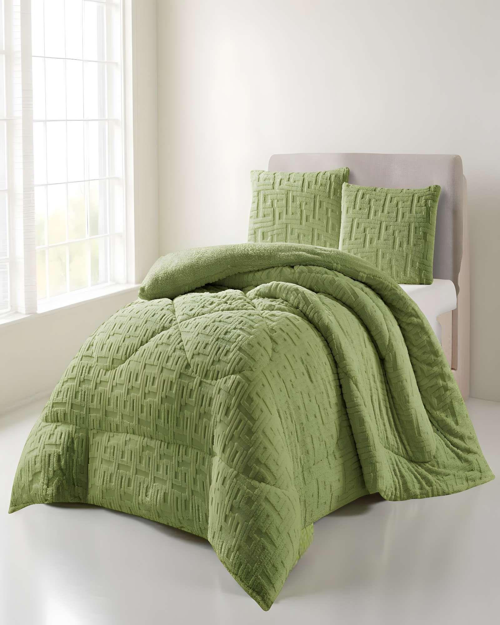 COBERTOR DE INVERNO TEXTURIZADO RH 2 PLAZAS VERDE-2