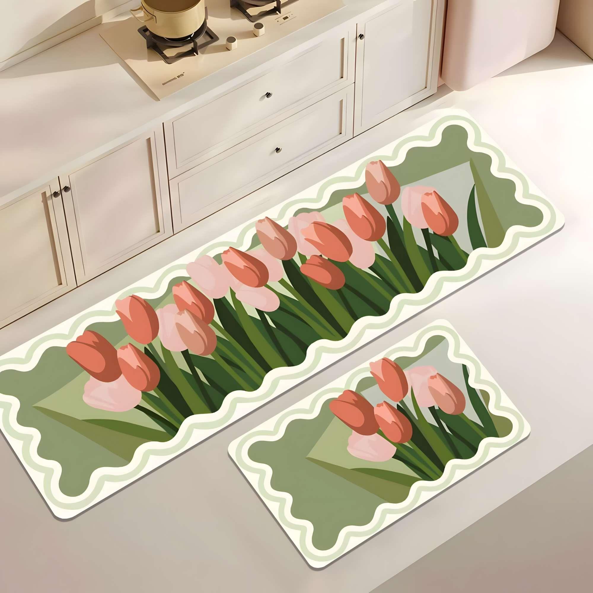 SET DE 2 ALFOMBRAS DE GOMA MINIMALISTAS PARA COCINA B7-2