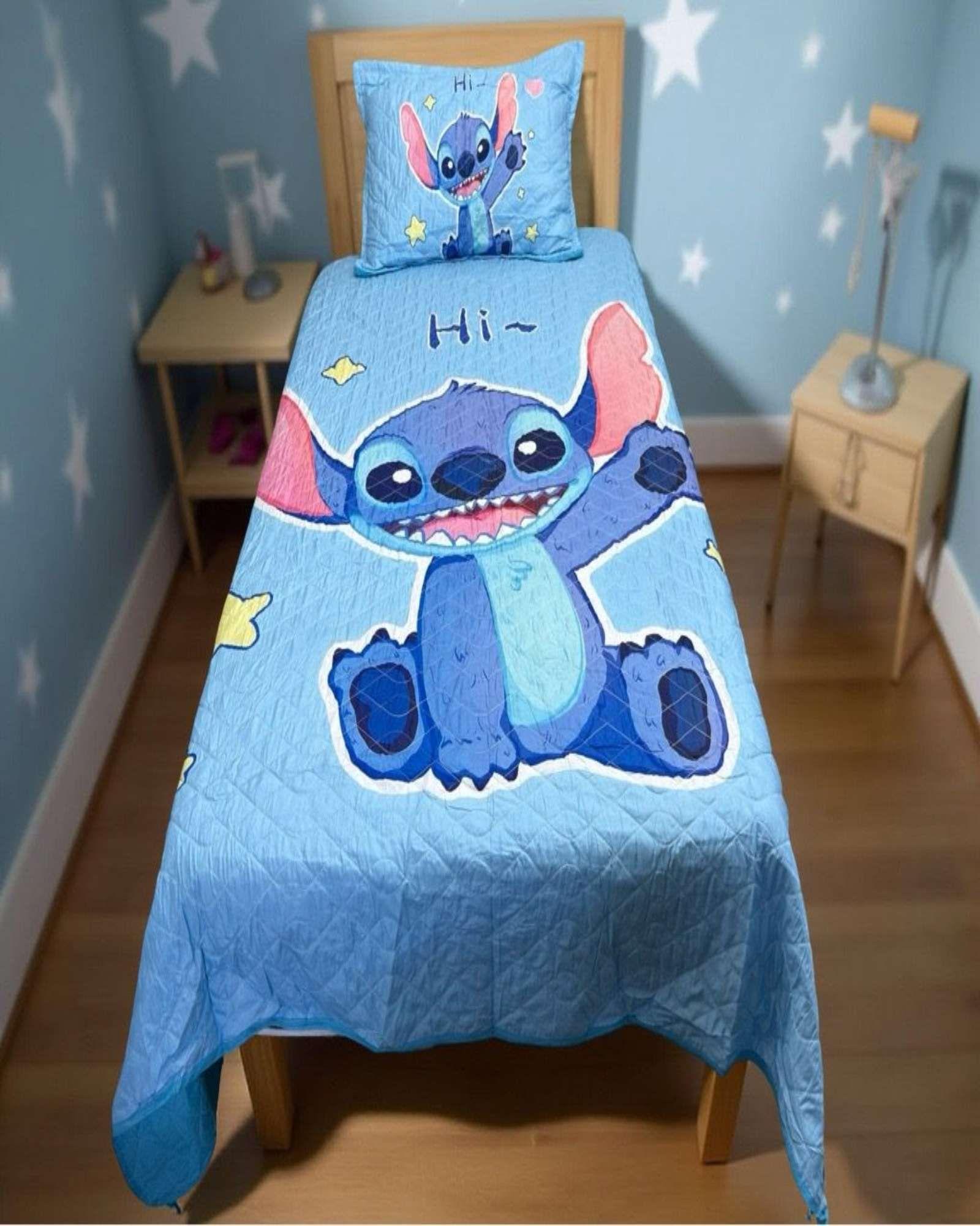 CUBRECAMA QUILT NIÑA NIÑO INFANTIL AZUL-3