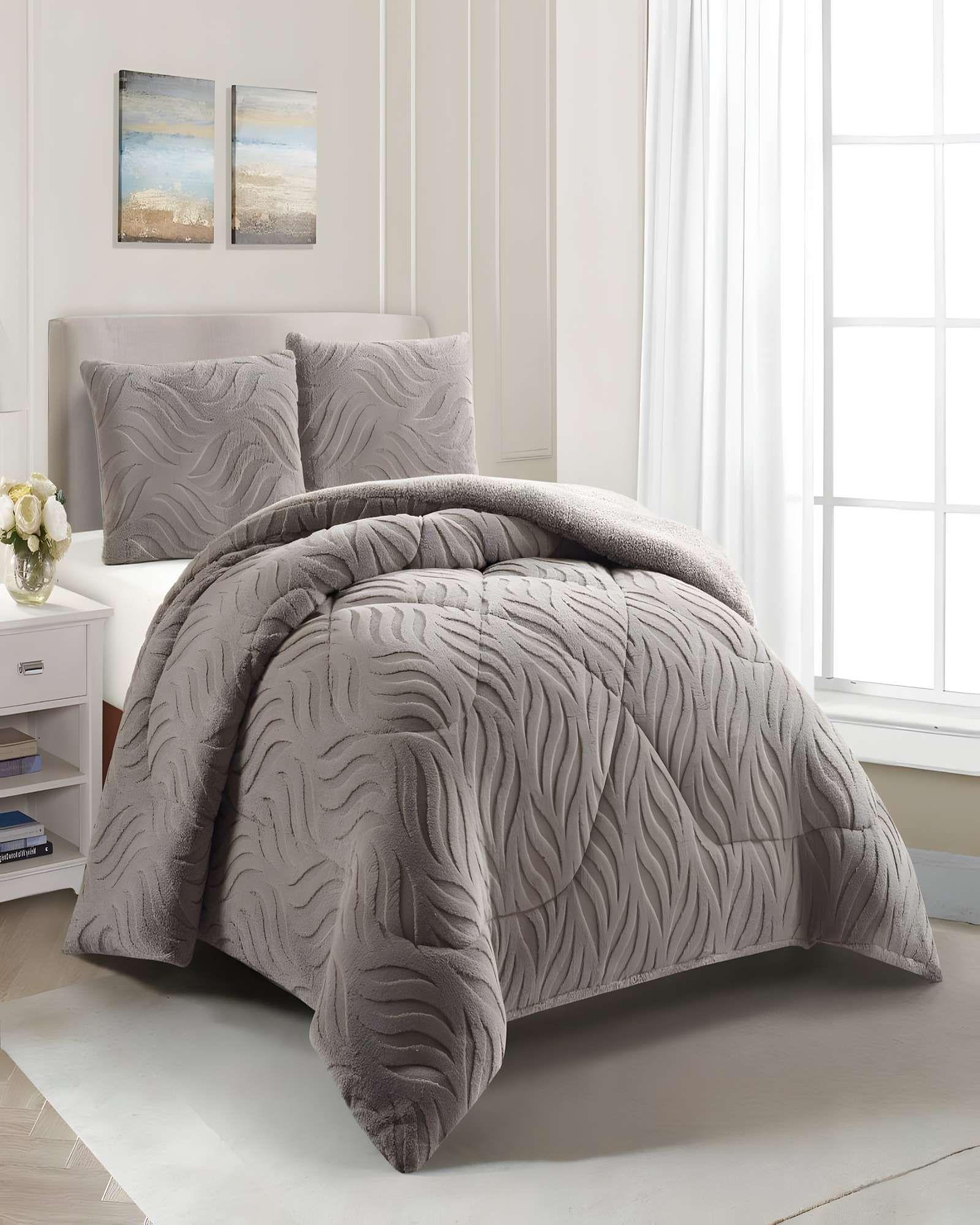 COBERTOR DE INVERNO TEXTURIZADO RB KING GRIS-3