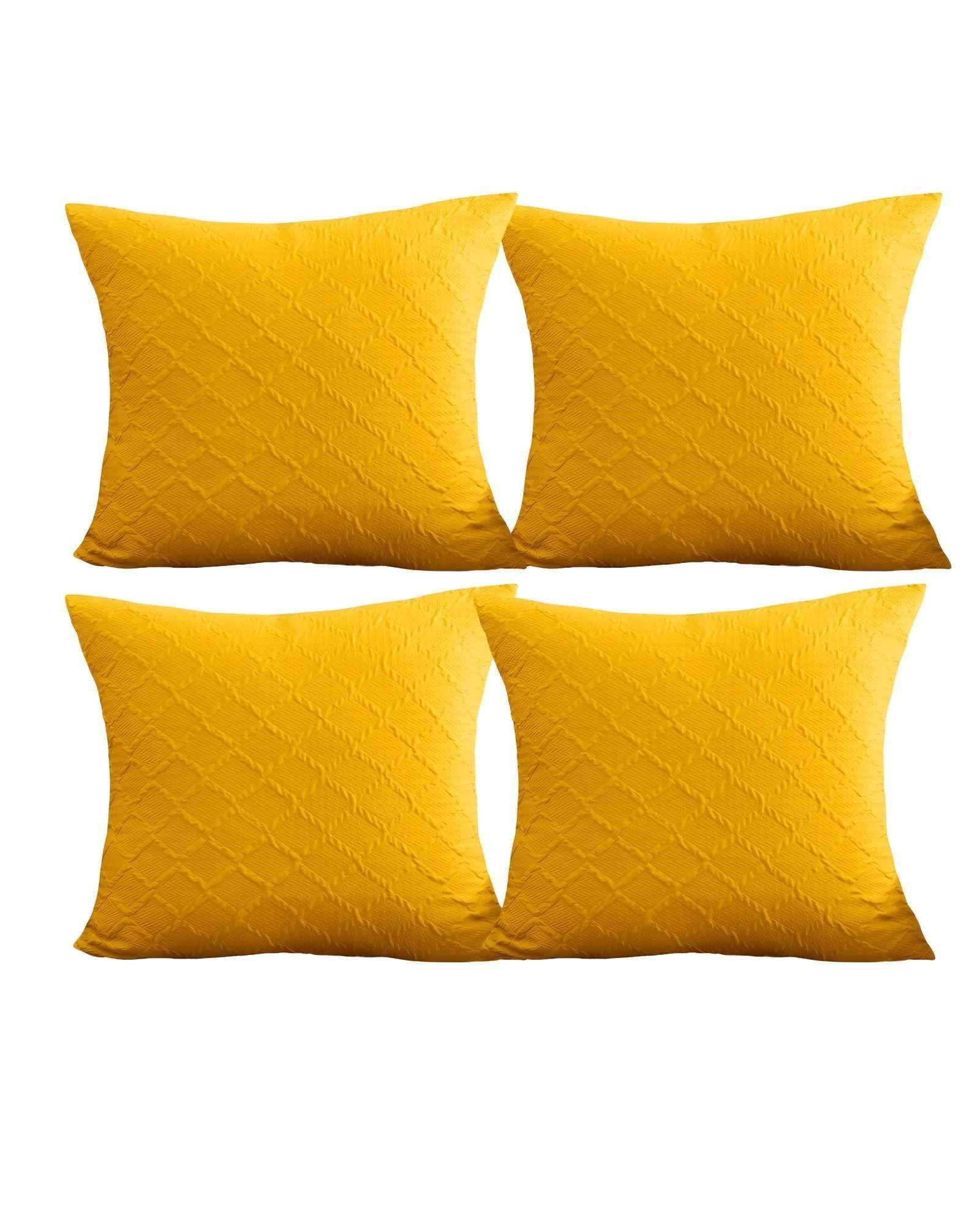 PACK DE 4 FUNDAS DE TERCIOPELO TRENZADO AMARILLO-1