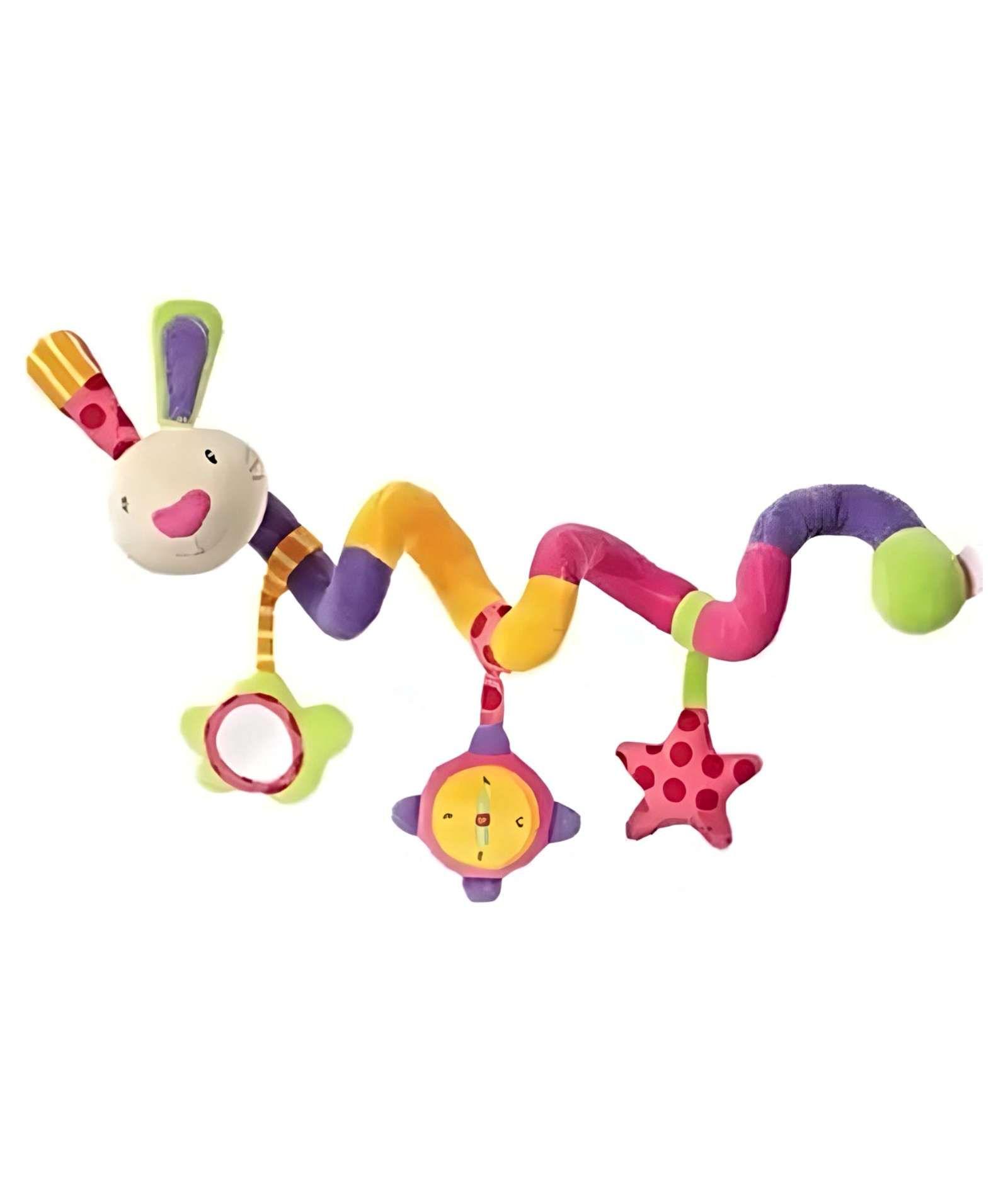 Sonajero Espiral Sensorial para Bebés: Estimulación Visual y Auditiva diseño conejo-2