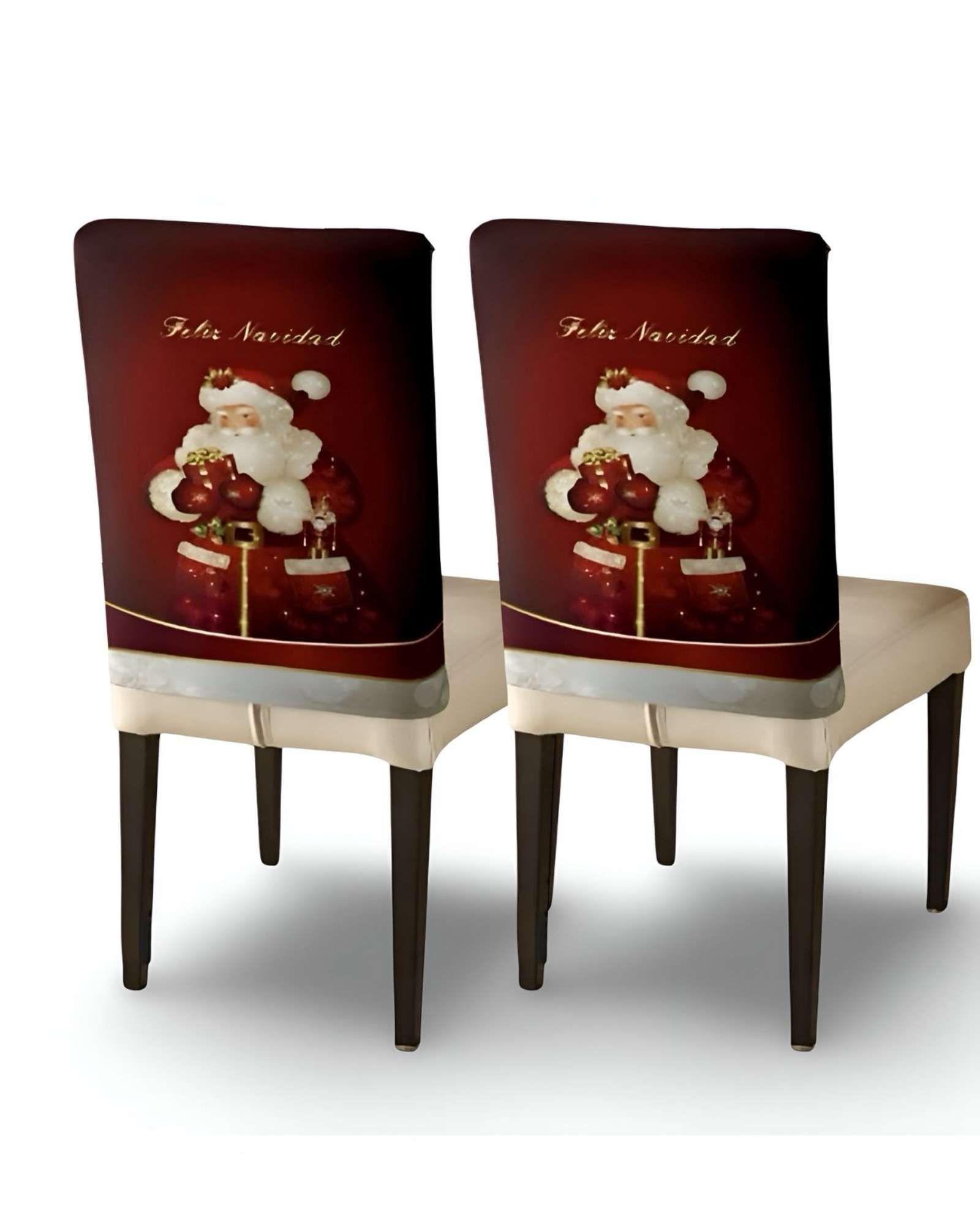 SET DE 6 FUNDAS DE RESPALDO DE SILLAS DE NAVIDAD N25-2