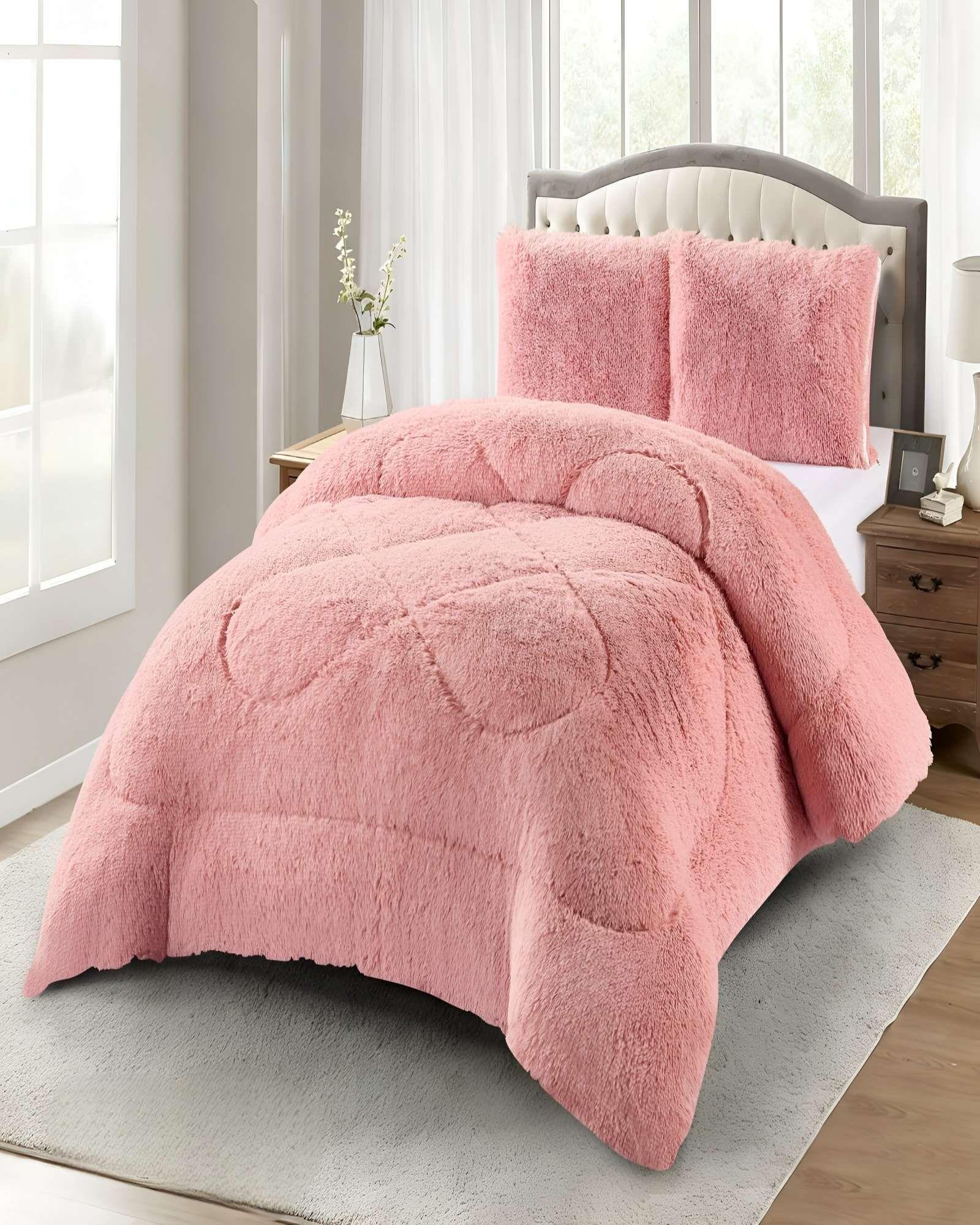 COBERTORES DE PELUDOS CON CHIPORRO KING 250X270CM ROSA-2
