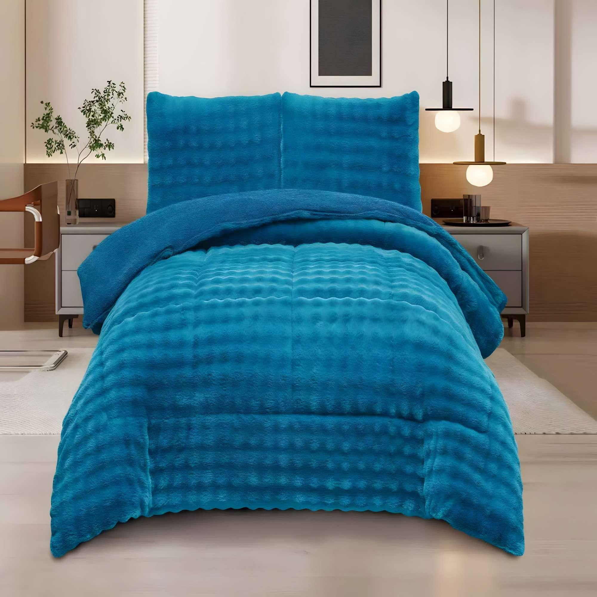 COBERTOR ALTO CONFORT 1.5P 180CM X 230CM COLOR AZUL -2