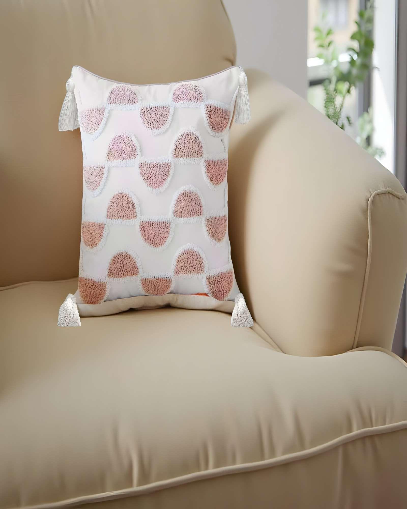 PACK DE 4 FUNDAS DE COJIN TUFTING 45X45 CM BLANCO 12-3