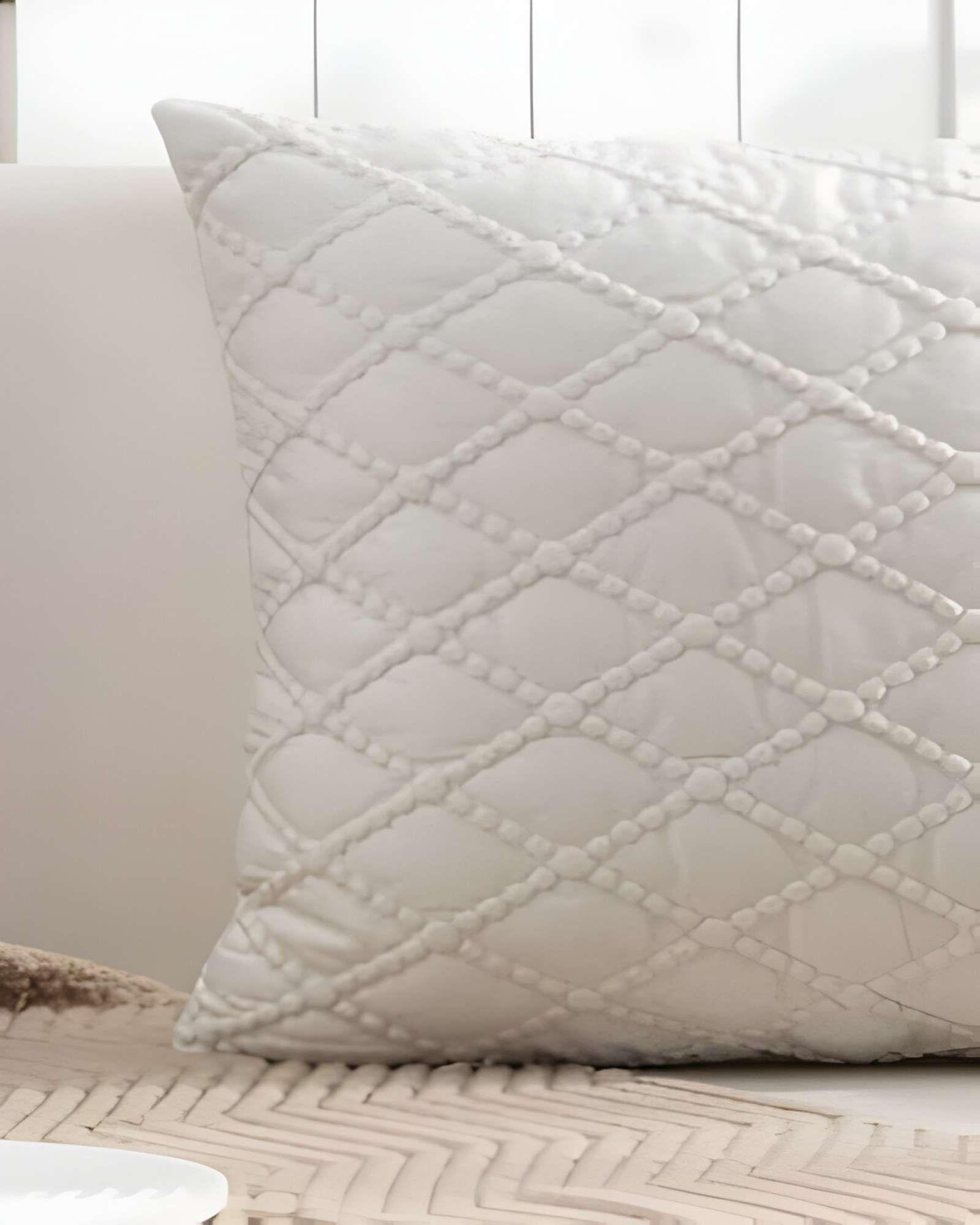 SET DE 2 FUNDAS DE COJIN TERCIOPELO 45X45 BLANCO-3