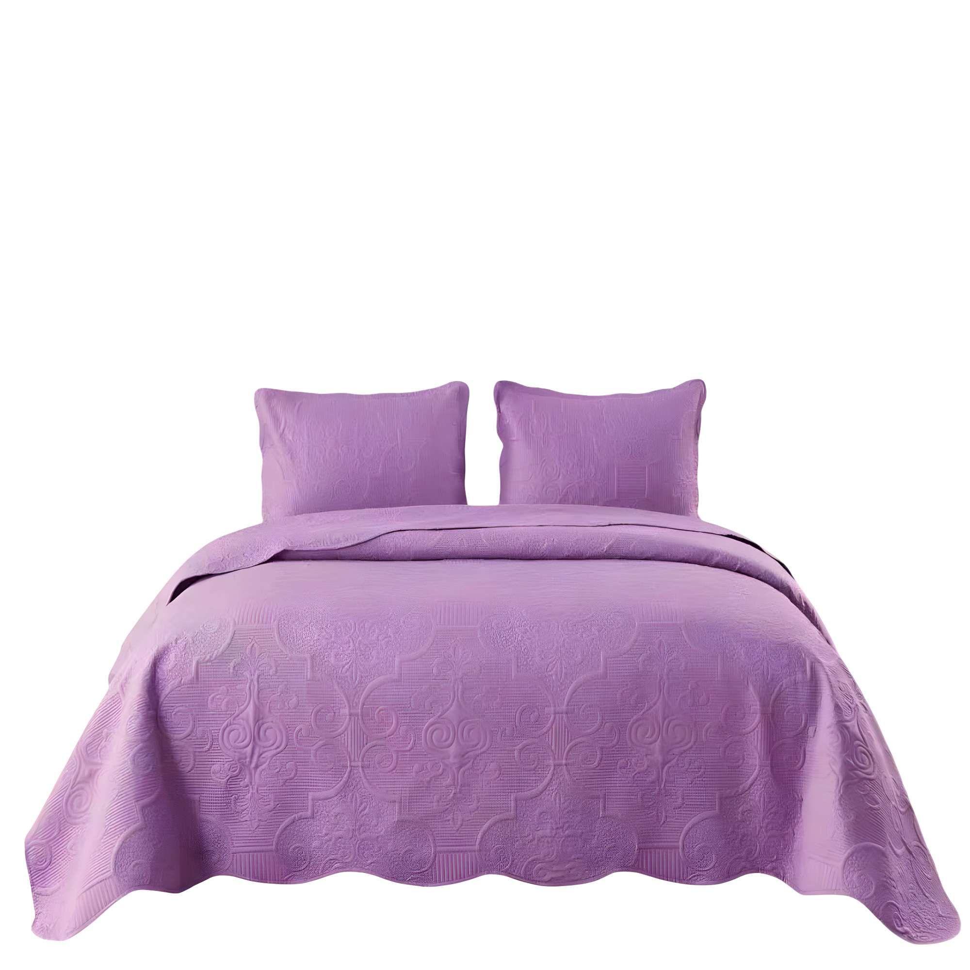CUBRECAMA DE VERANO KING COLOR MORADO-3