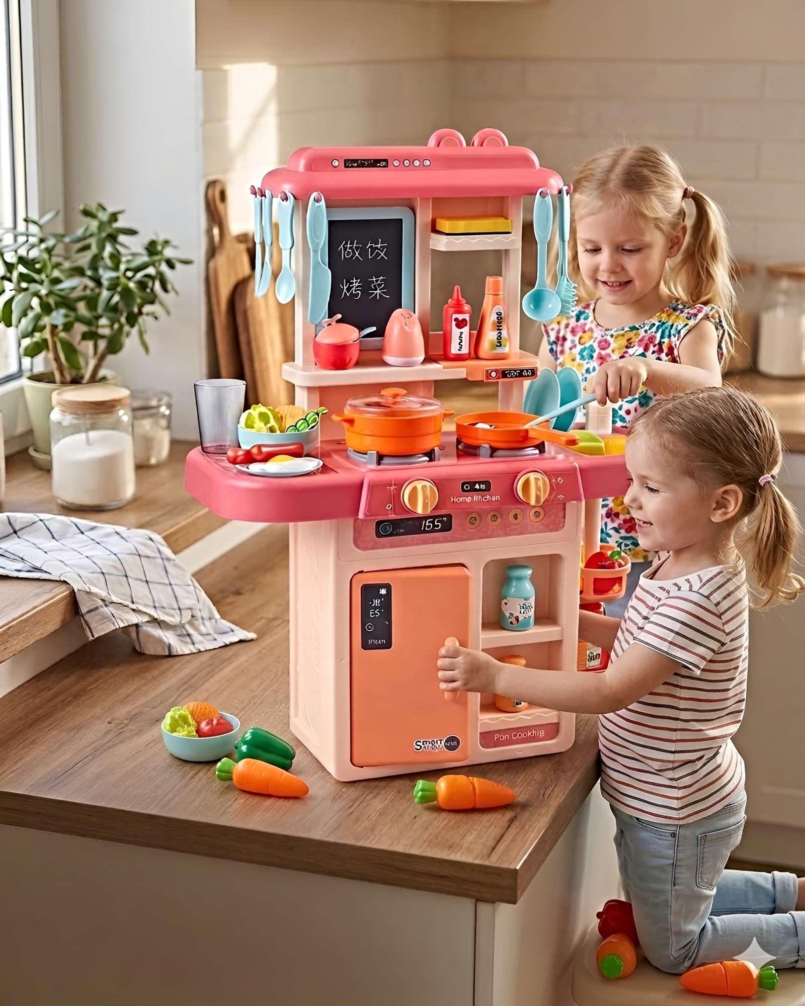 Cocina Infantil Interactiva – Experiencia Real con Vapor, Luz y Sonido 42pcs-4