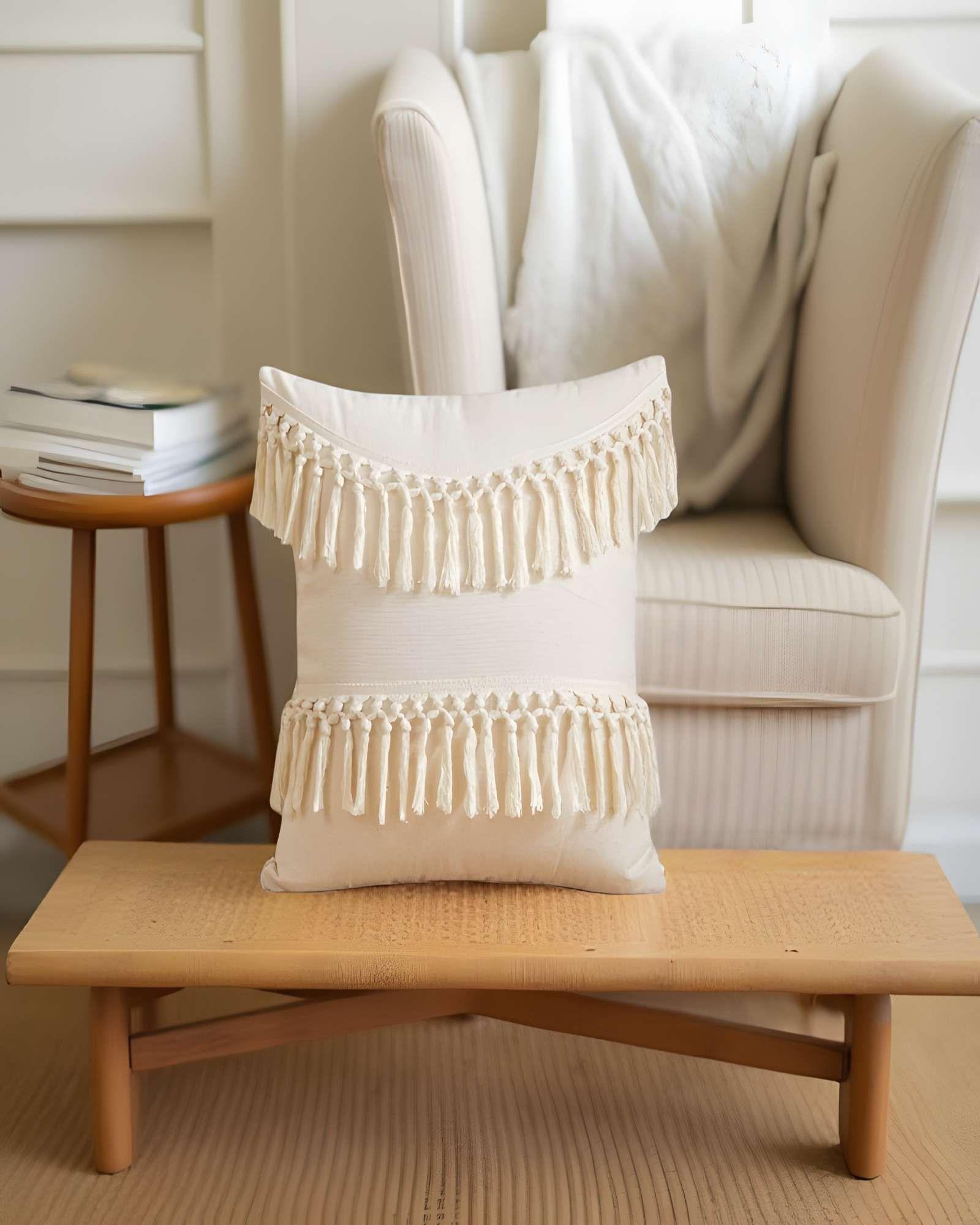 SET DE 2 FUNDAS DE COJIN FLECO LINO 45X45 BEIGE 01-2