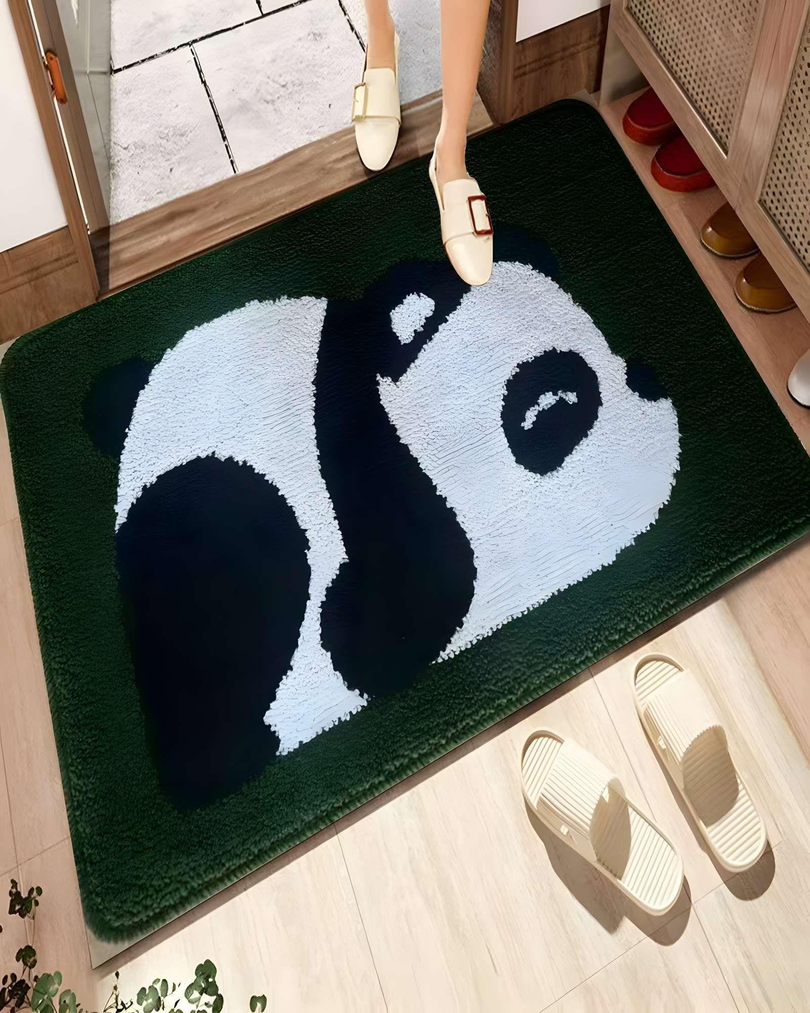 ALFOMBRA DECORATIVA DE PANDA VERDE 02-2
