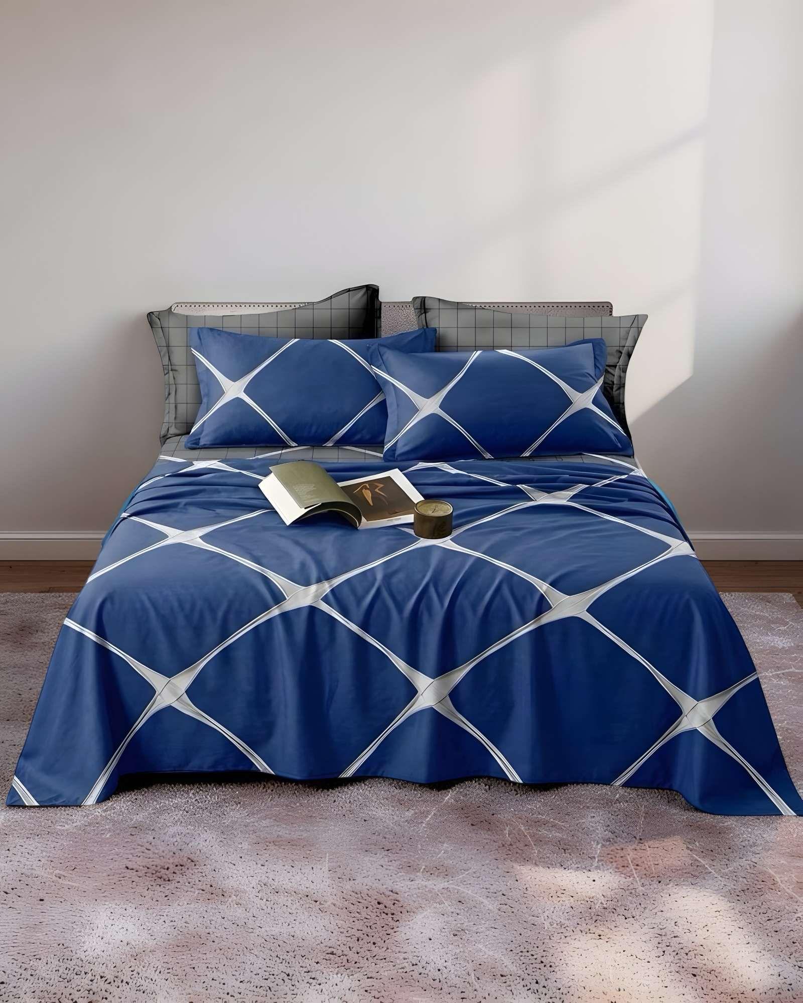 JUEGO DE SABANAS GENERICAS CON DISEÑO PLAZA Y MEDIA S08-2