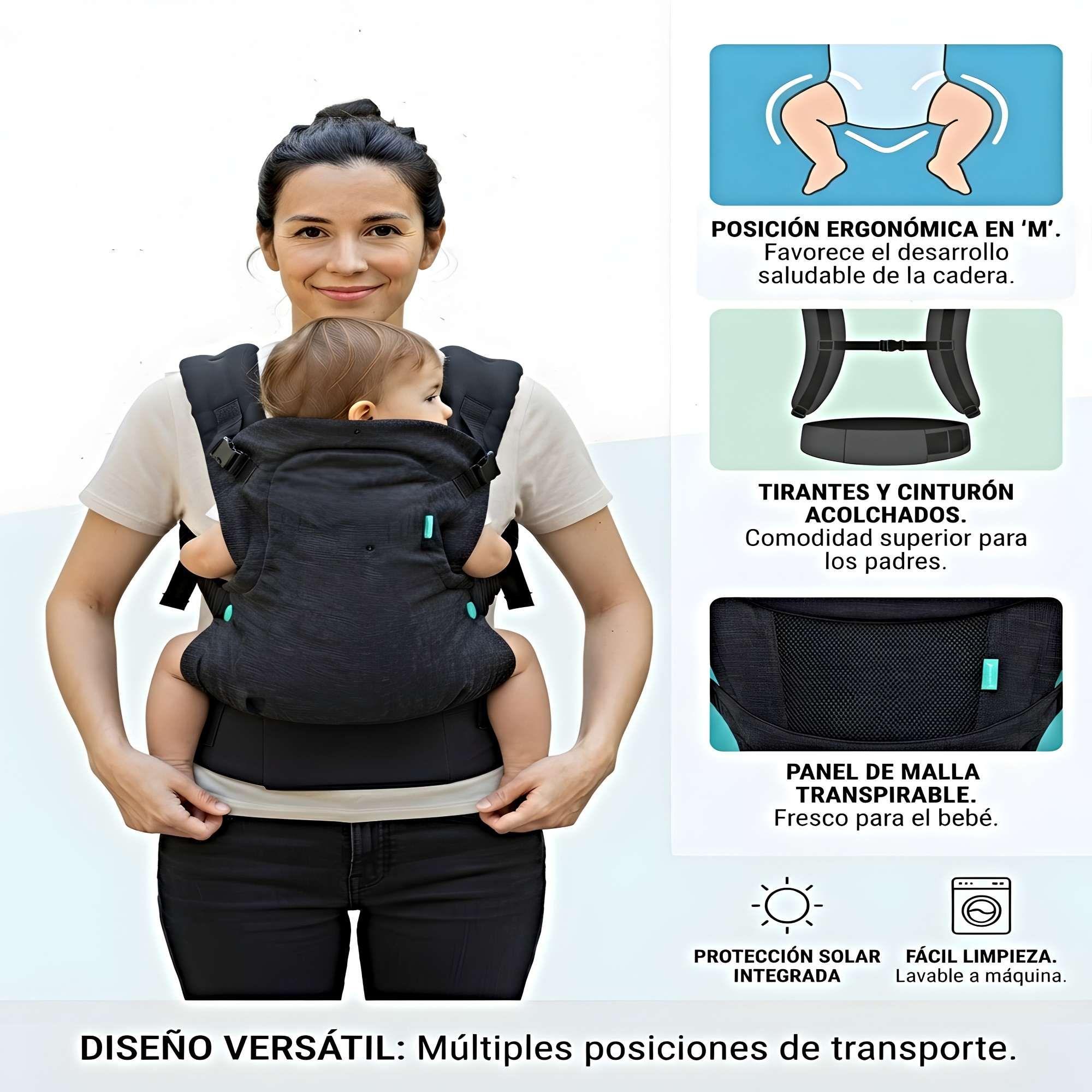 PORTABEBÉS ERGONOMICO 4 EN 1 NEGRO-3