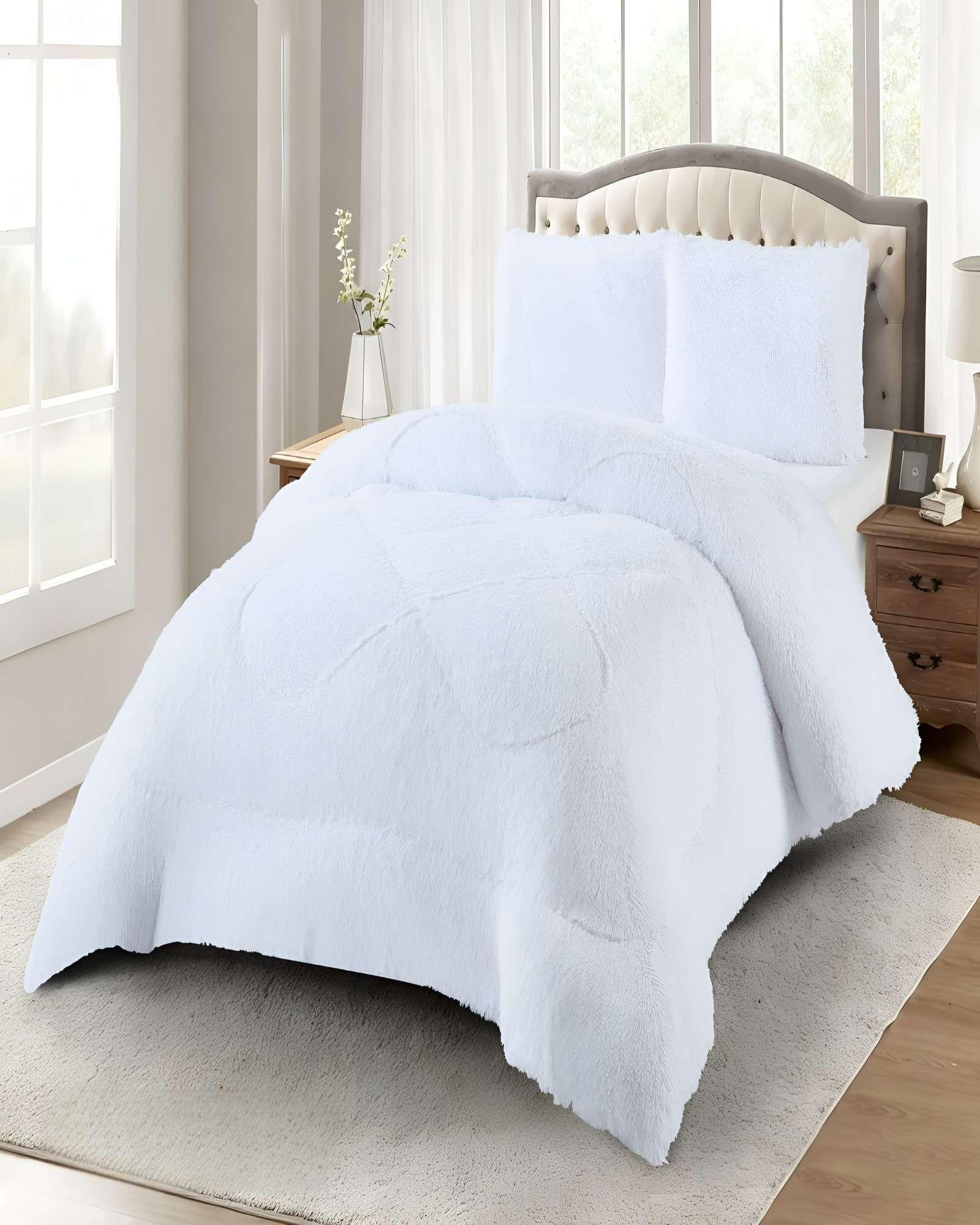 COBERTORES DE PELUDOS CON CHIPORRO 2 PLAZAS 230X250CM BLANCO-2