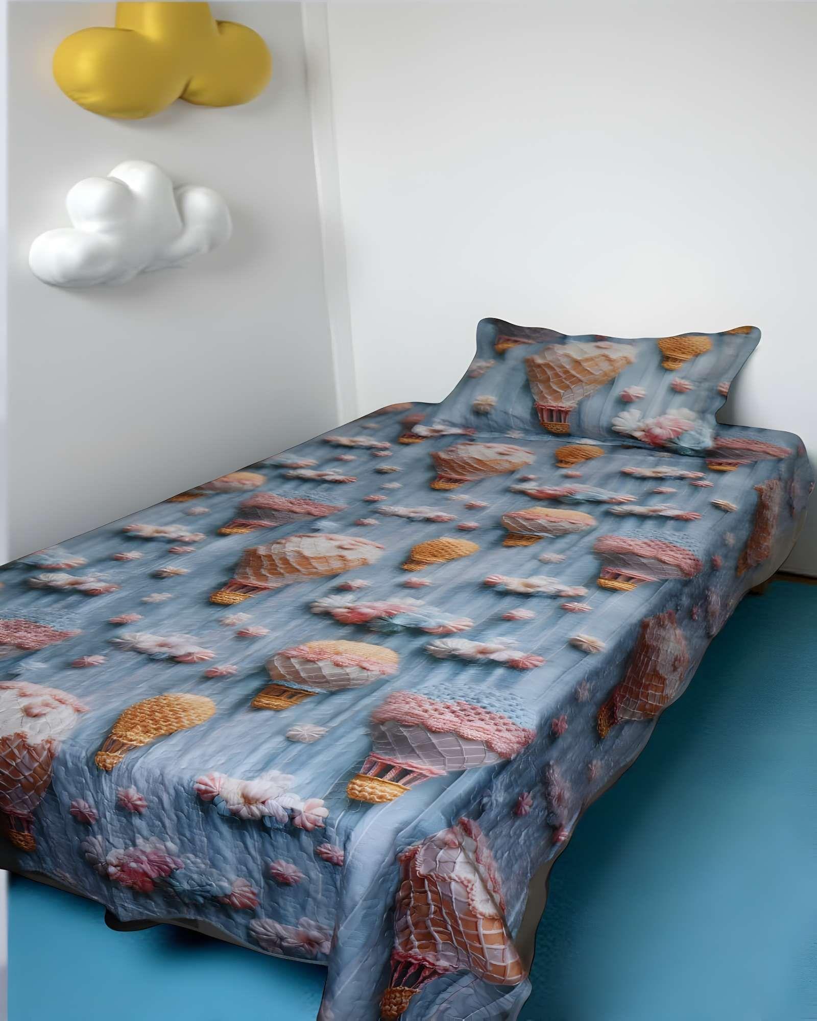 CUBRECAMA DE VERANO 3D PLAZA Y MEDIA 180 X 230 CM V06-3