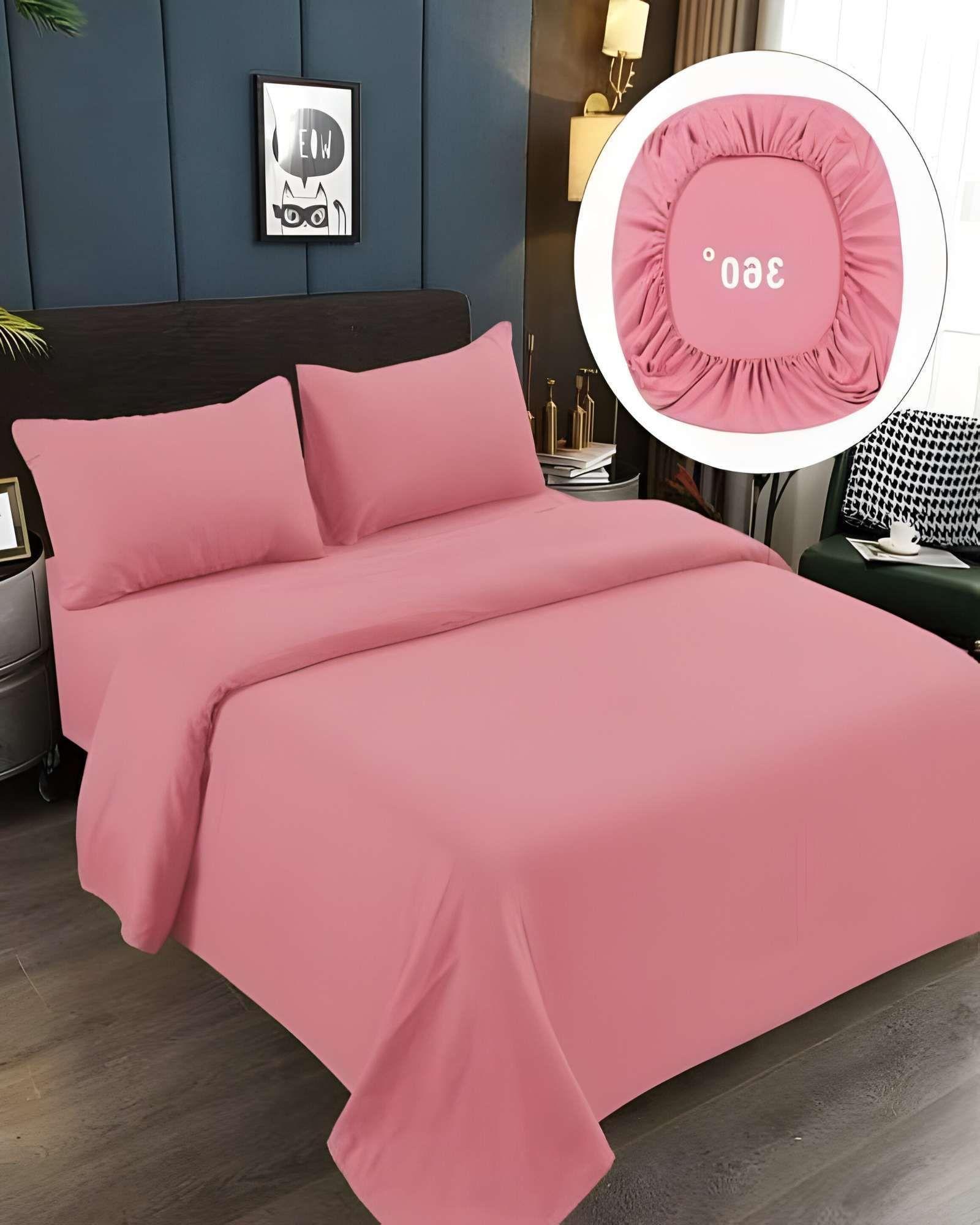 JUEGO DE SABANAS DE 500 HILOS SUPER-KING ROSA-3