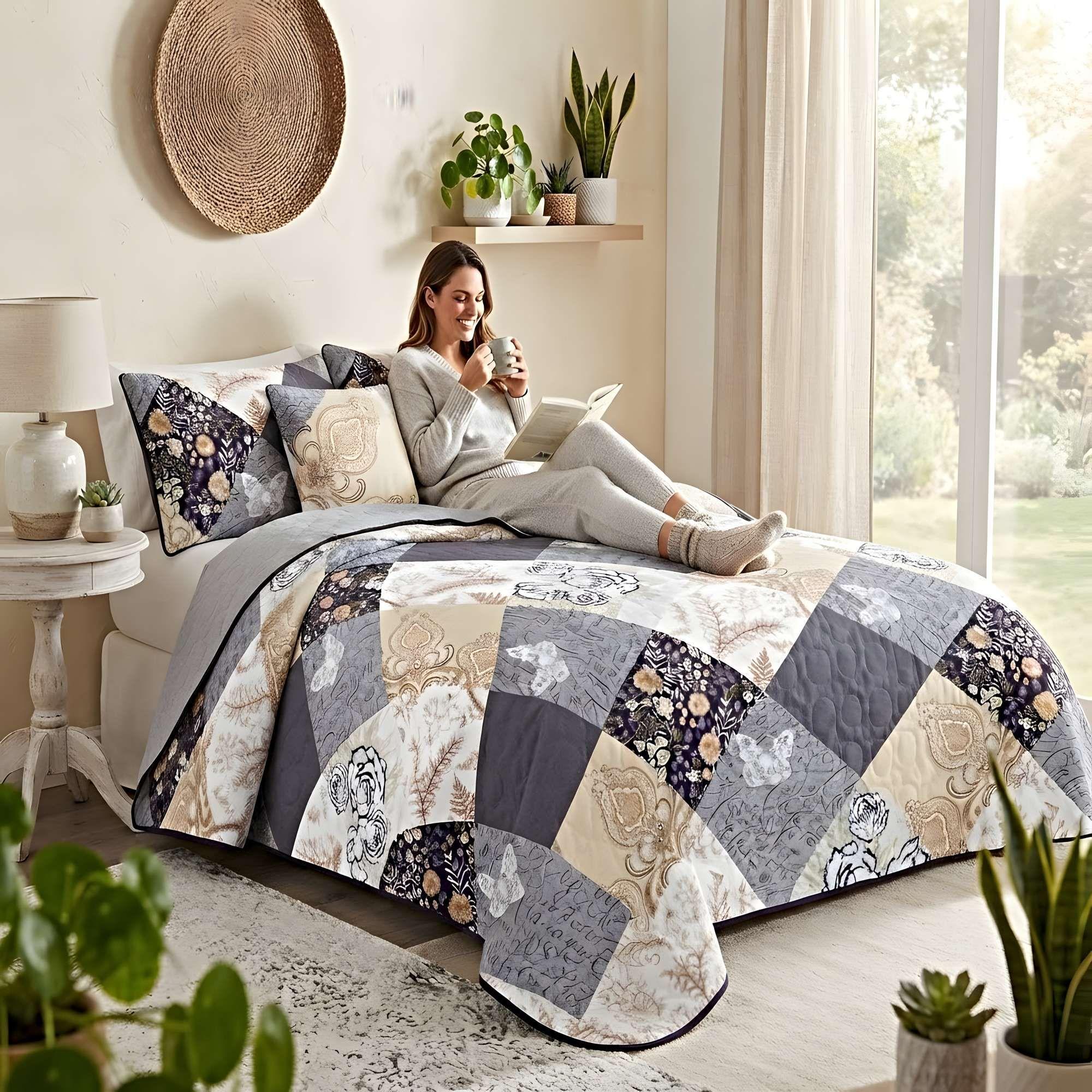 CUBRECAMA QUILT DE VERANO LIVIANO 2 PLAZAS C2-2