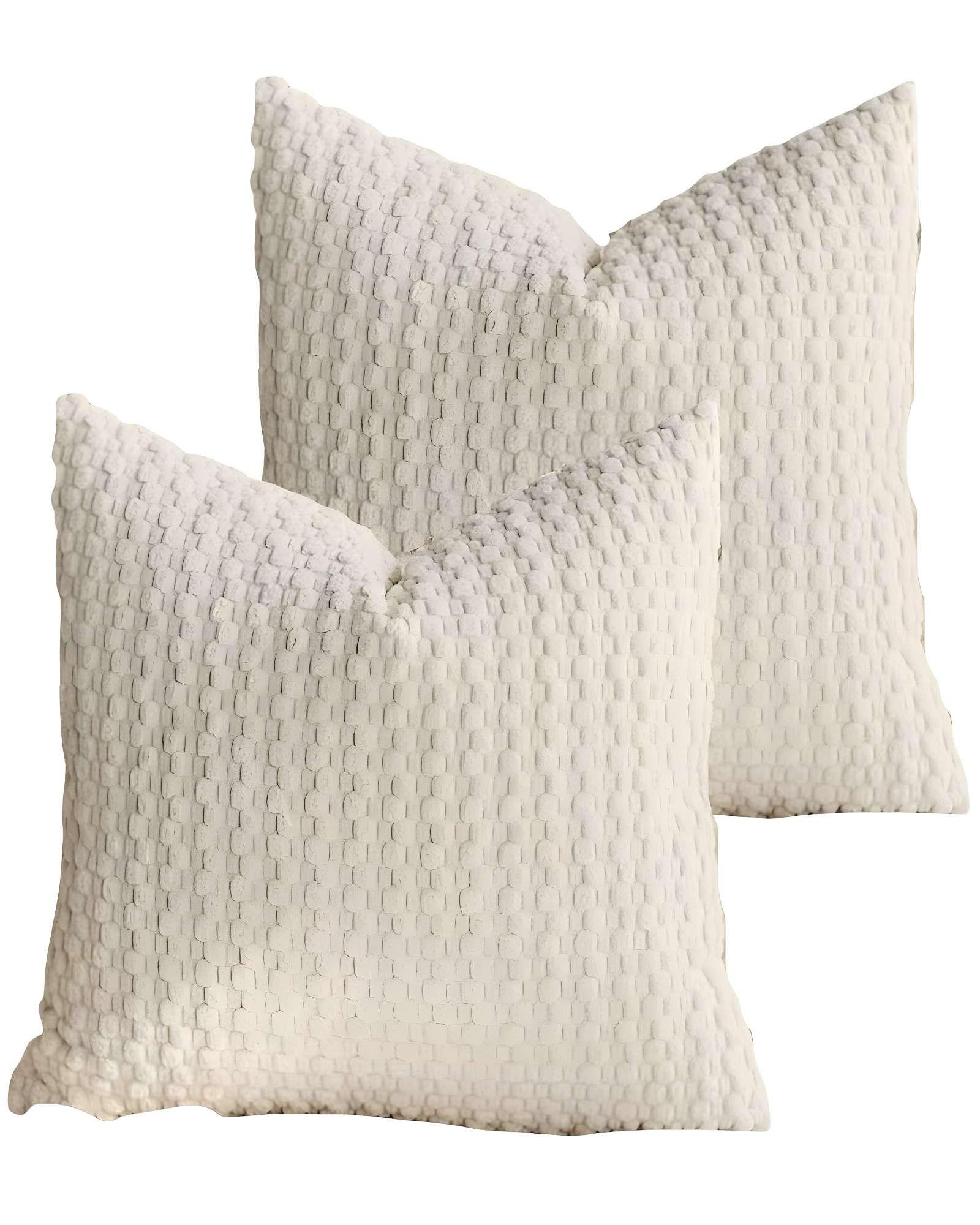 PACK DE 2 FUNDAS DE COJINES DISEÑO DE MAIZ 45CM X 45 CM BLANCO-2